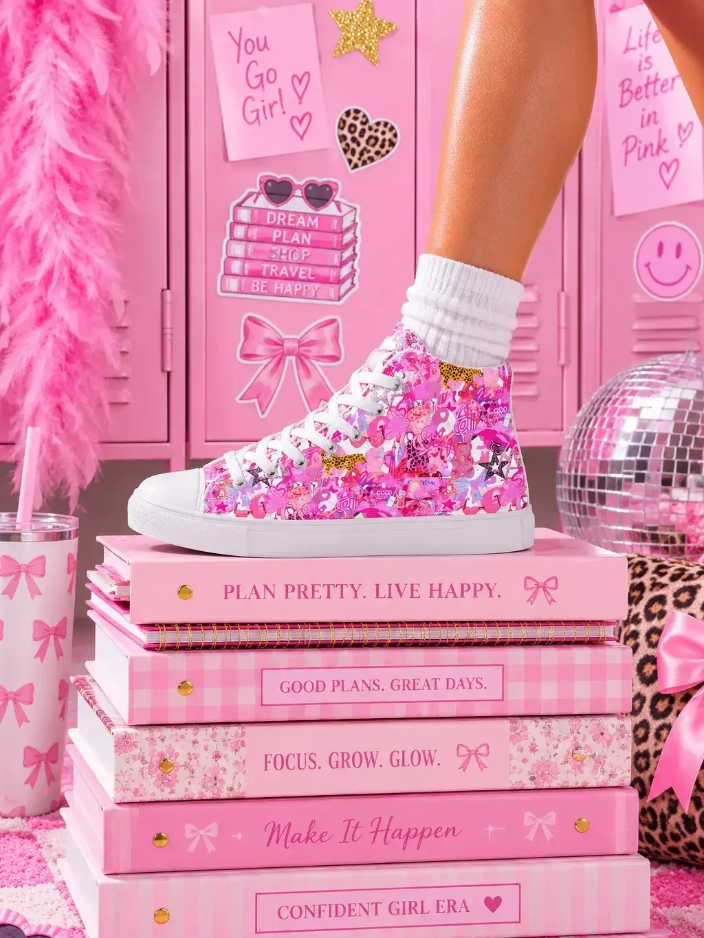 pink-graffiti-sneakers-pink-lockers-journals.webp