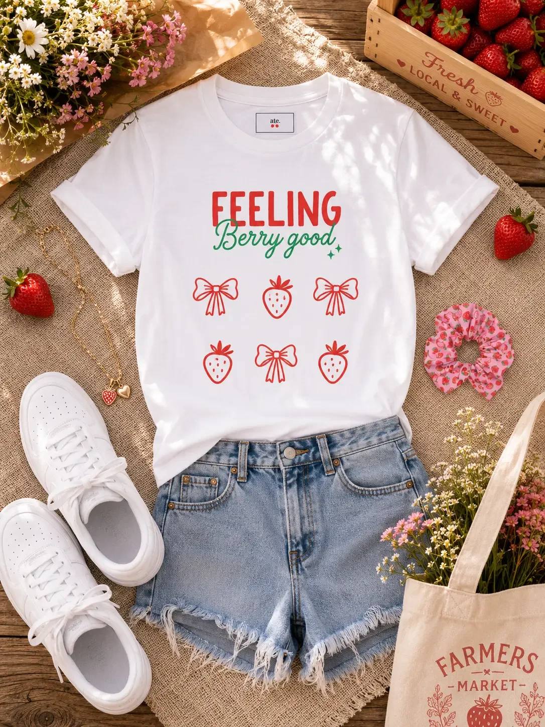 feeling-berry-good-tshirt-denim-shorts-outfit-flatlay.webp