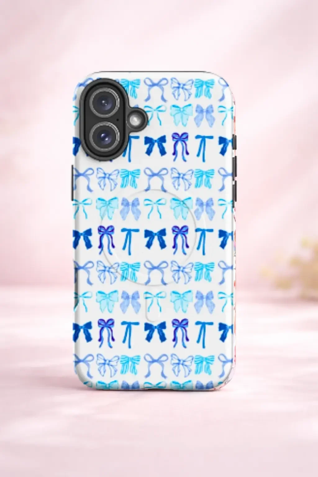 Blue Coquette Bow MagSafe iPhone Case