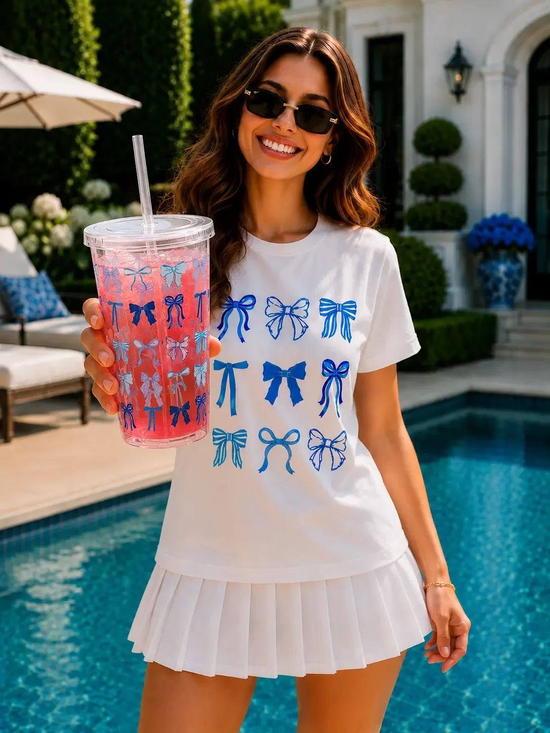 preppy-coastal-blue-bows-graphic-tee-poolside-outfit.webp