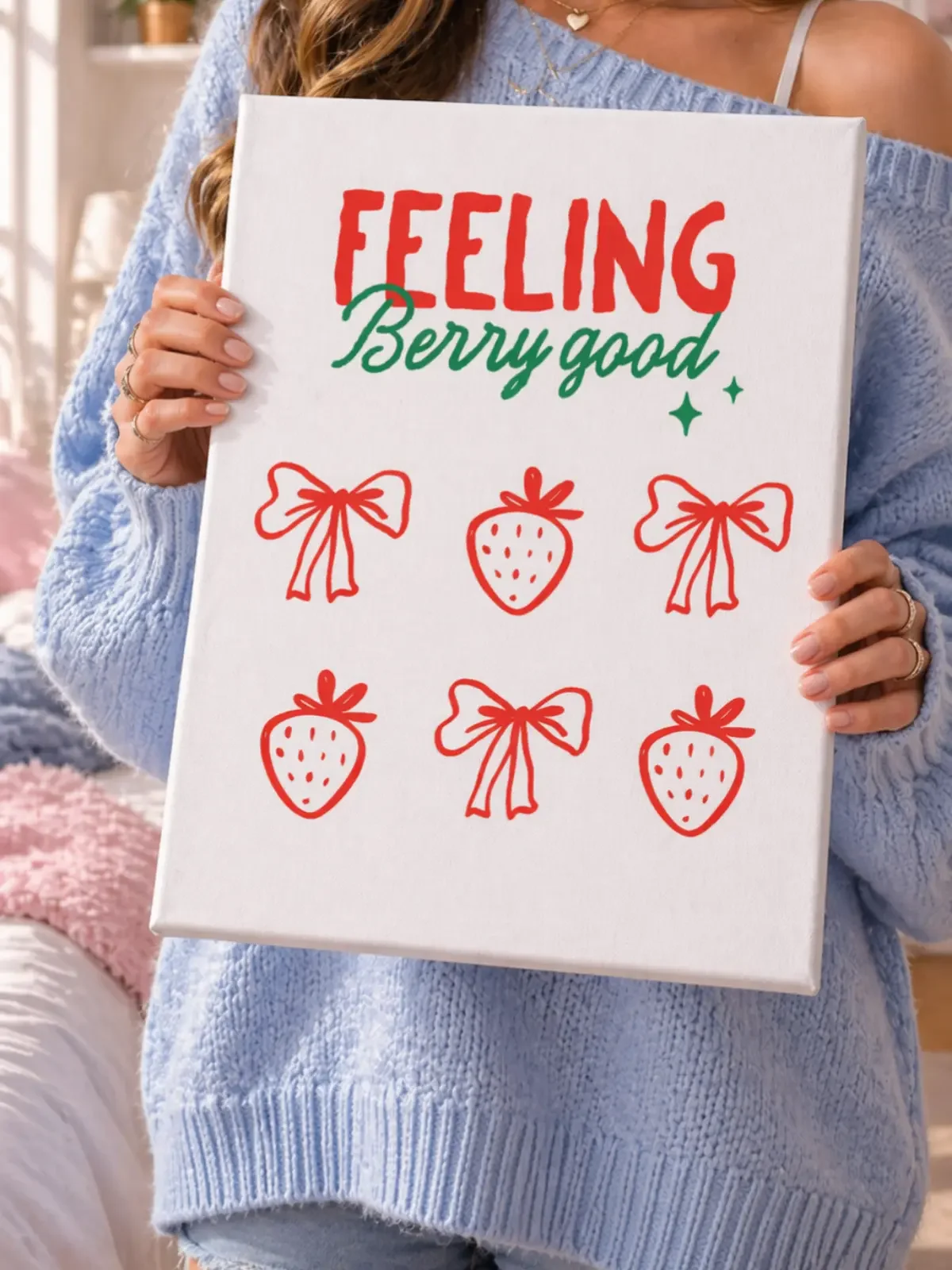 "Feeling Berry Good" Preppy Wall Art