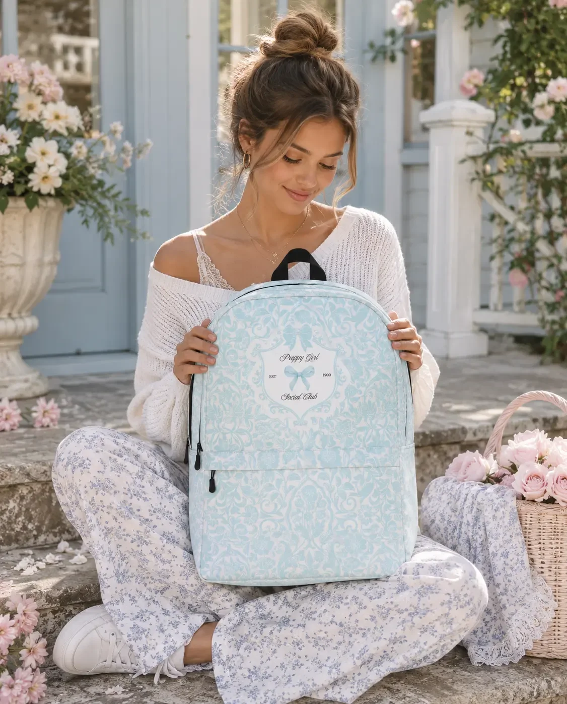 preppy-girl-social-club-blue-backpack-steps-lifestyle.webp