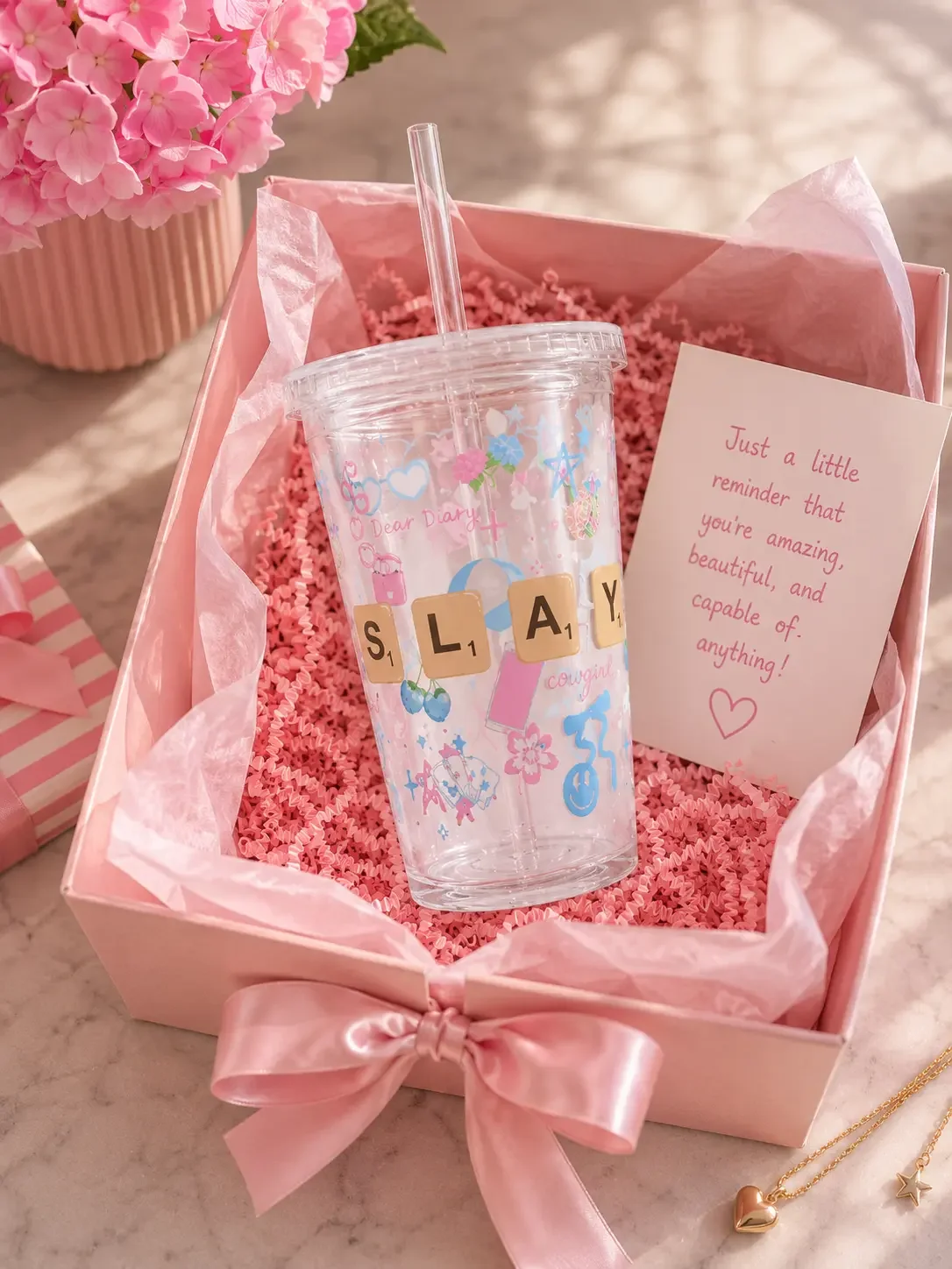 preppy-slay-doodle-tumbler-cup-pink-gift-box-packaging.webp