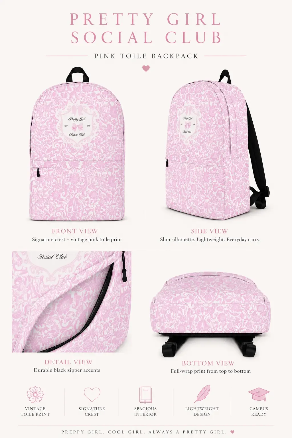 pretty-girl-social-club-pink-toile-backpack-product-infographic.webp
