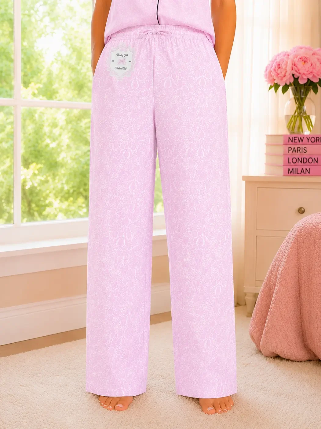 Preppy Girl Social Club Pink Pajama Pants for Teens