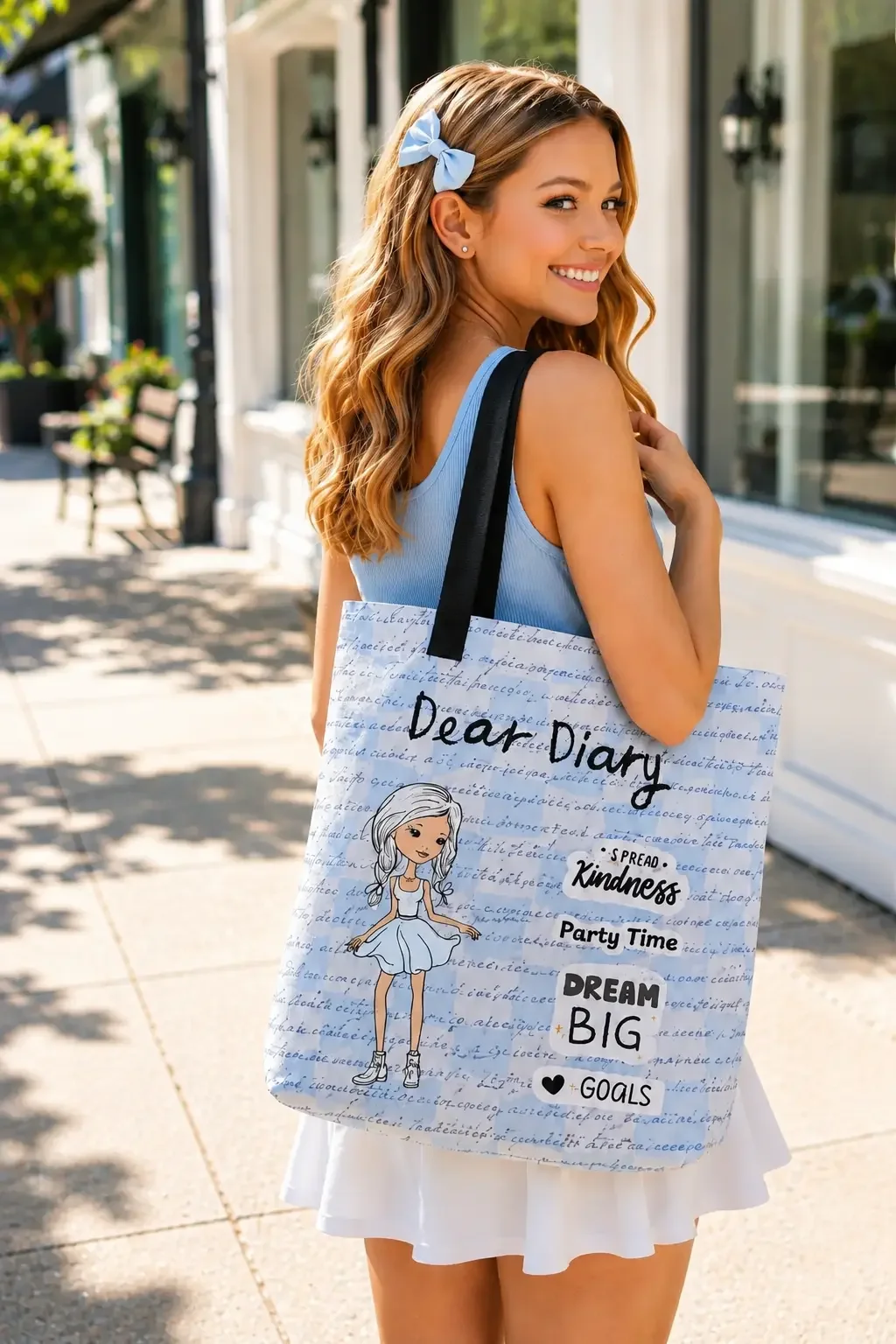"Dear Diary" Preppy Aesthetic Tote Bag