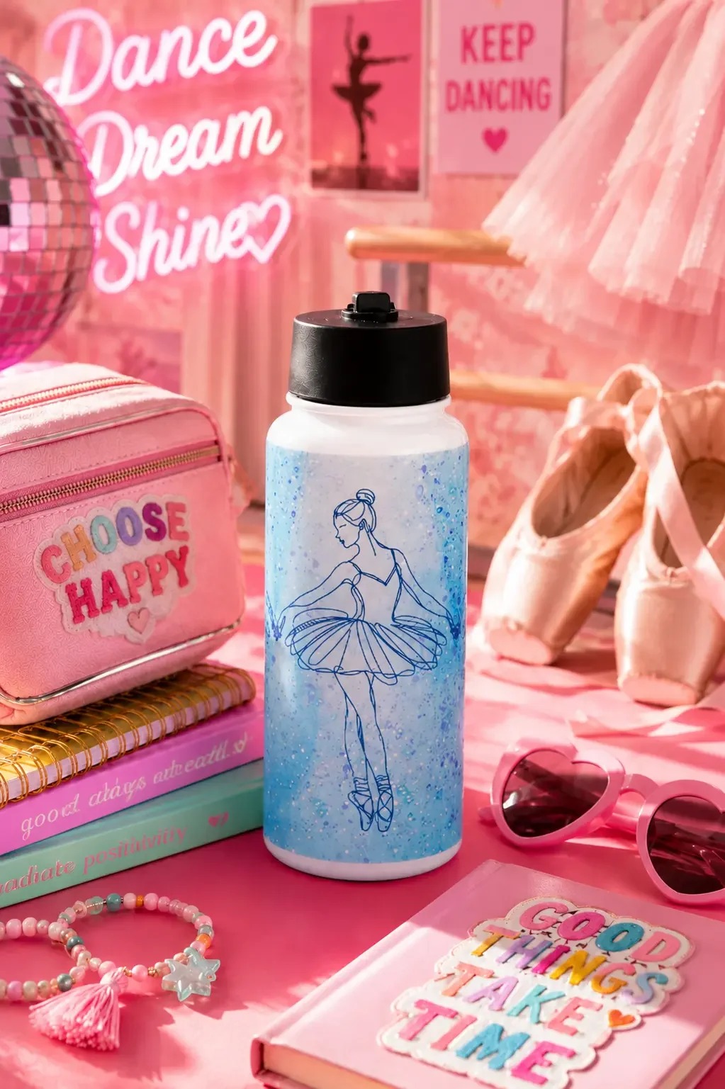 Blue Ballerina Water Bottle