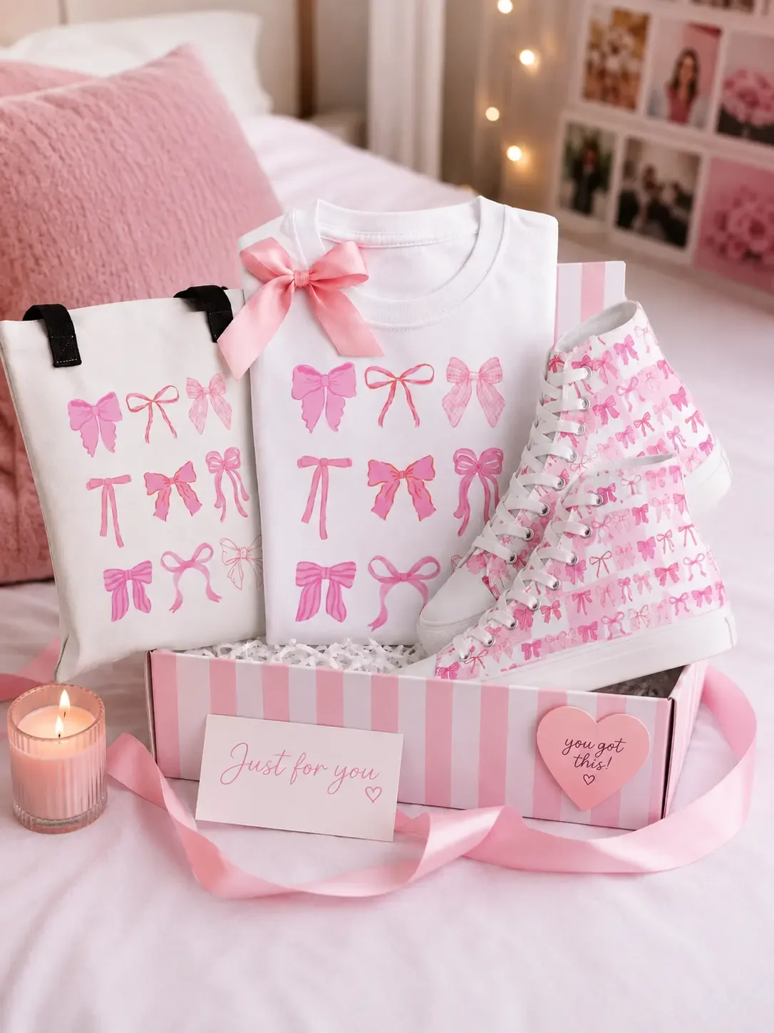 Girls Pink Bow Bundle