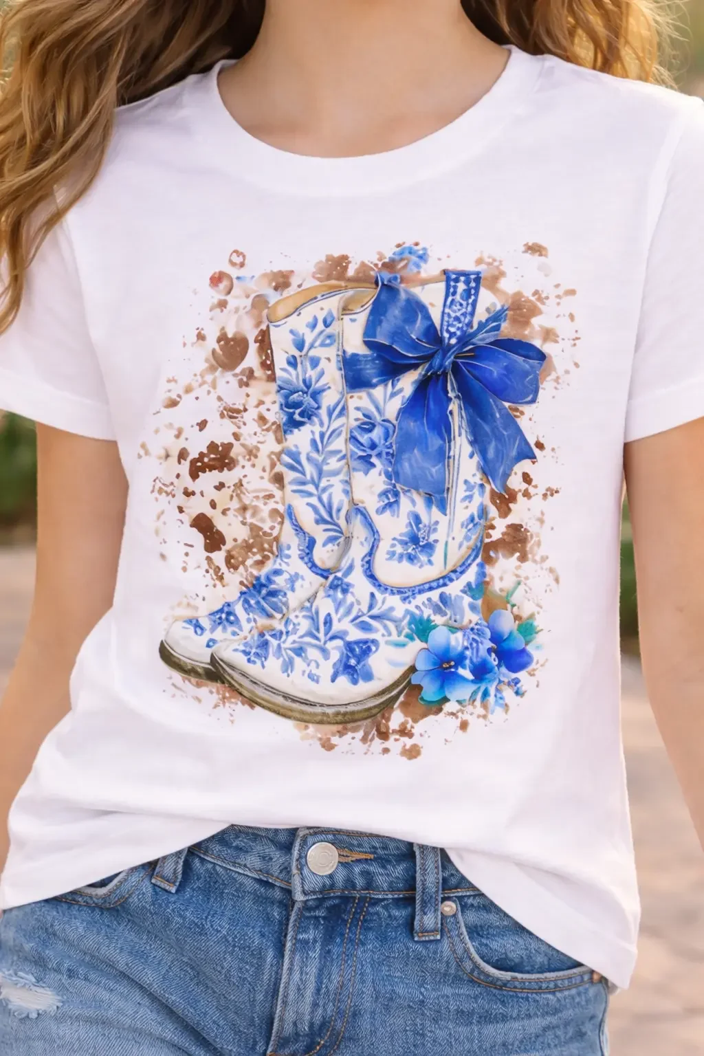 blue-chinoiserie-cowboy-boot-tee-design-detail.webp