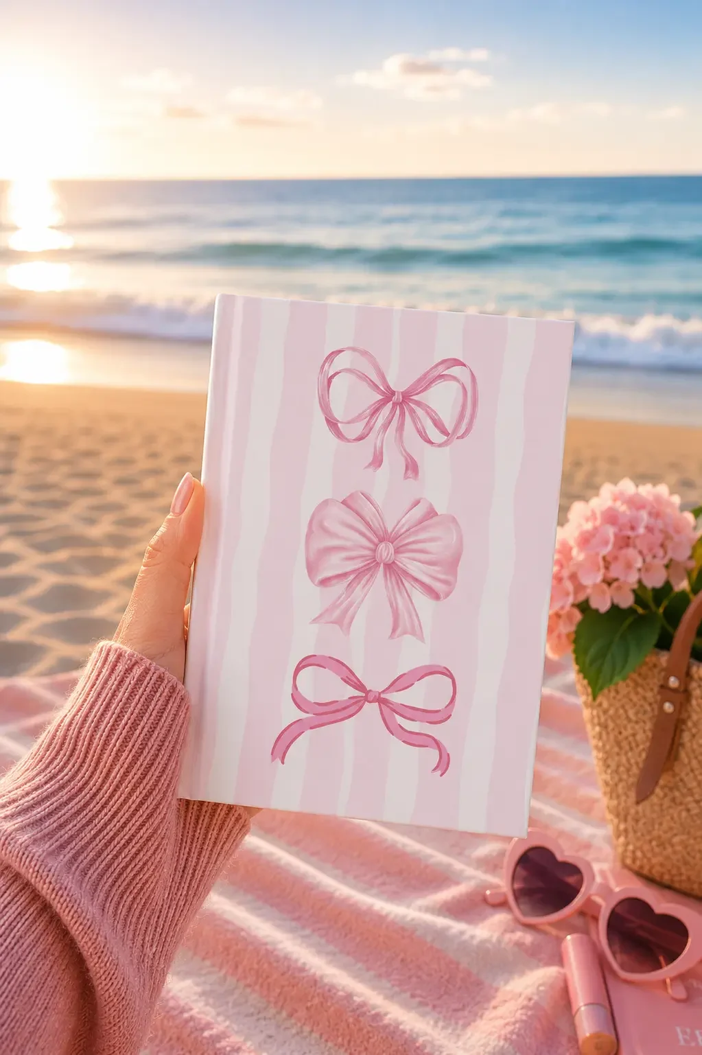 Pink Preppy Coquette Bow Journal