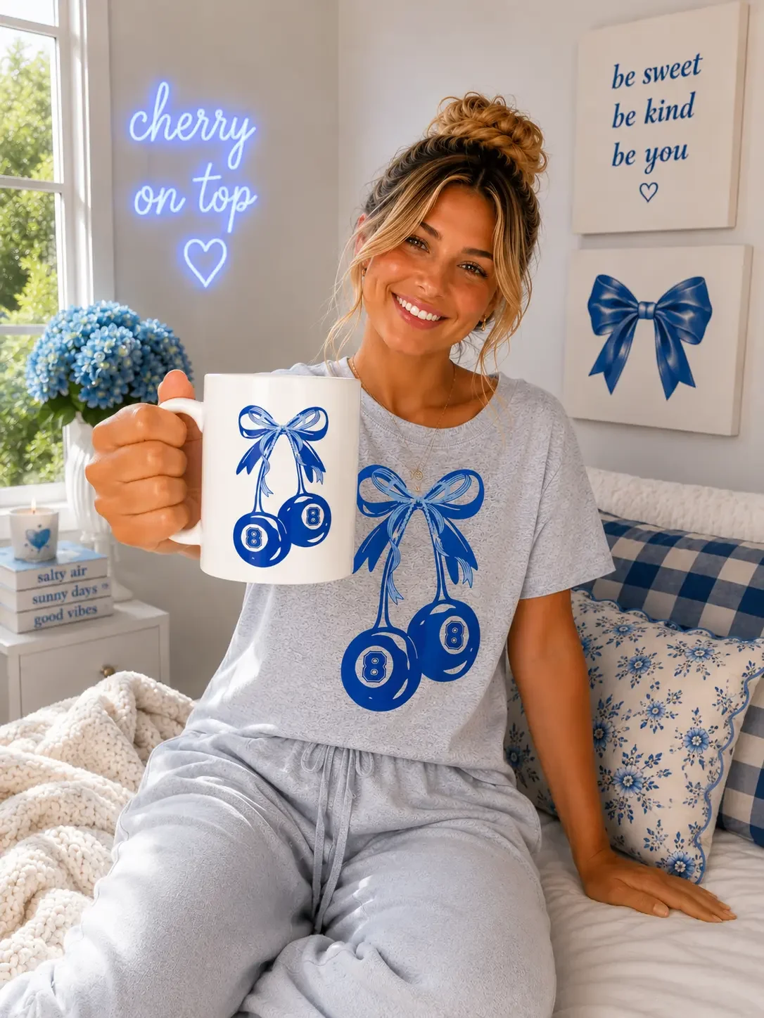 Blue-cherry-eight-ball-pajamas-and-mug.webp