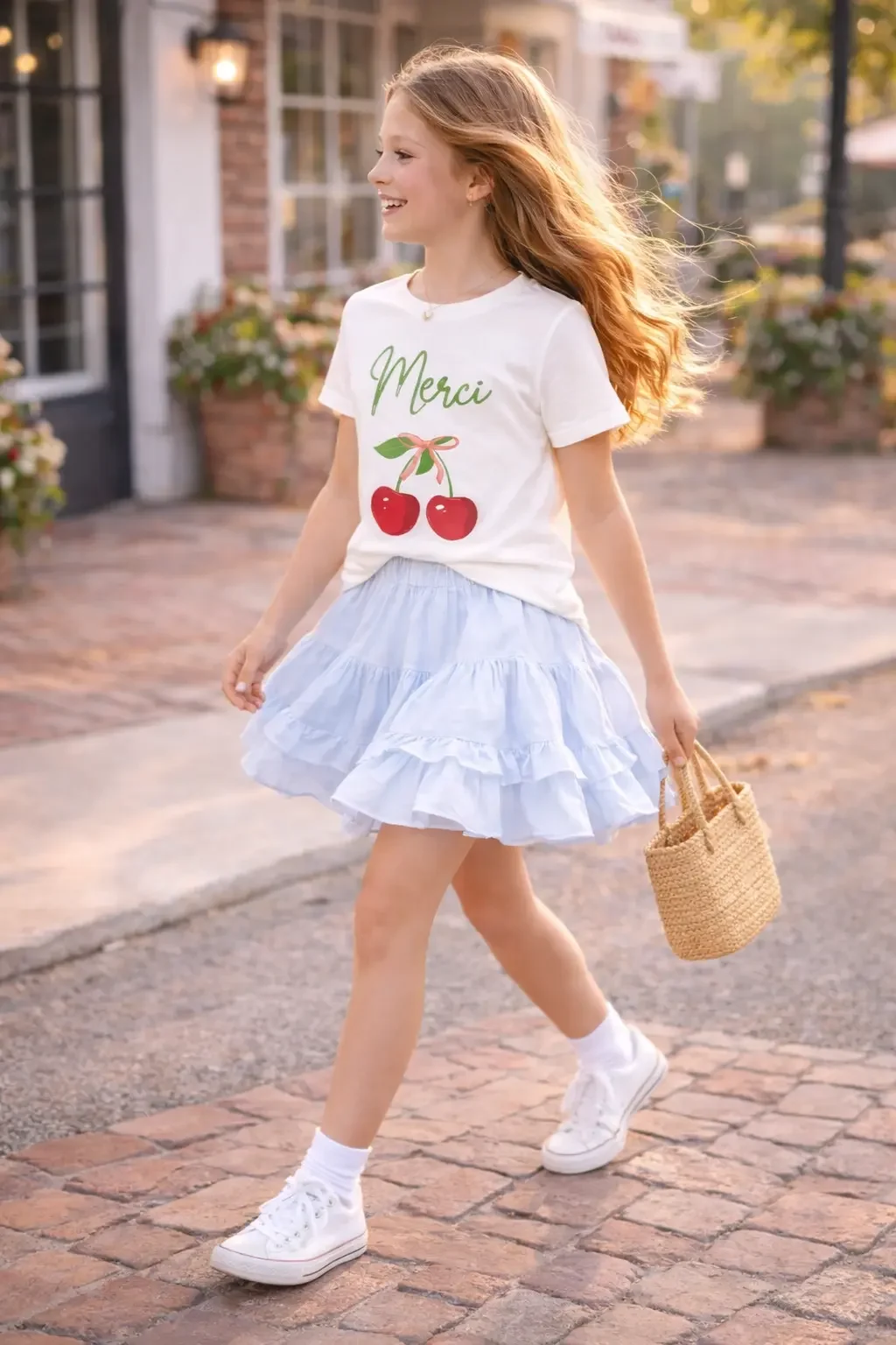 girls-white-merci-cherry-tee-side-walking.webp