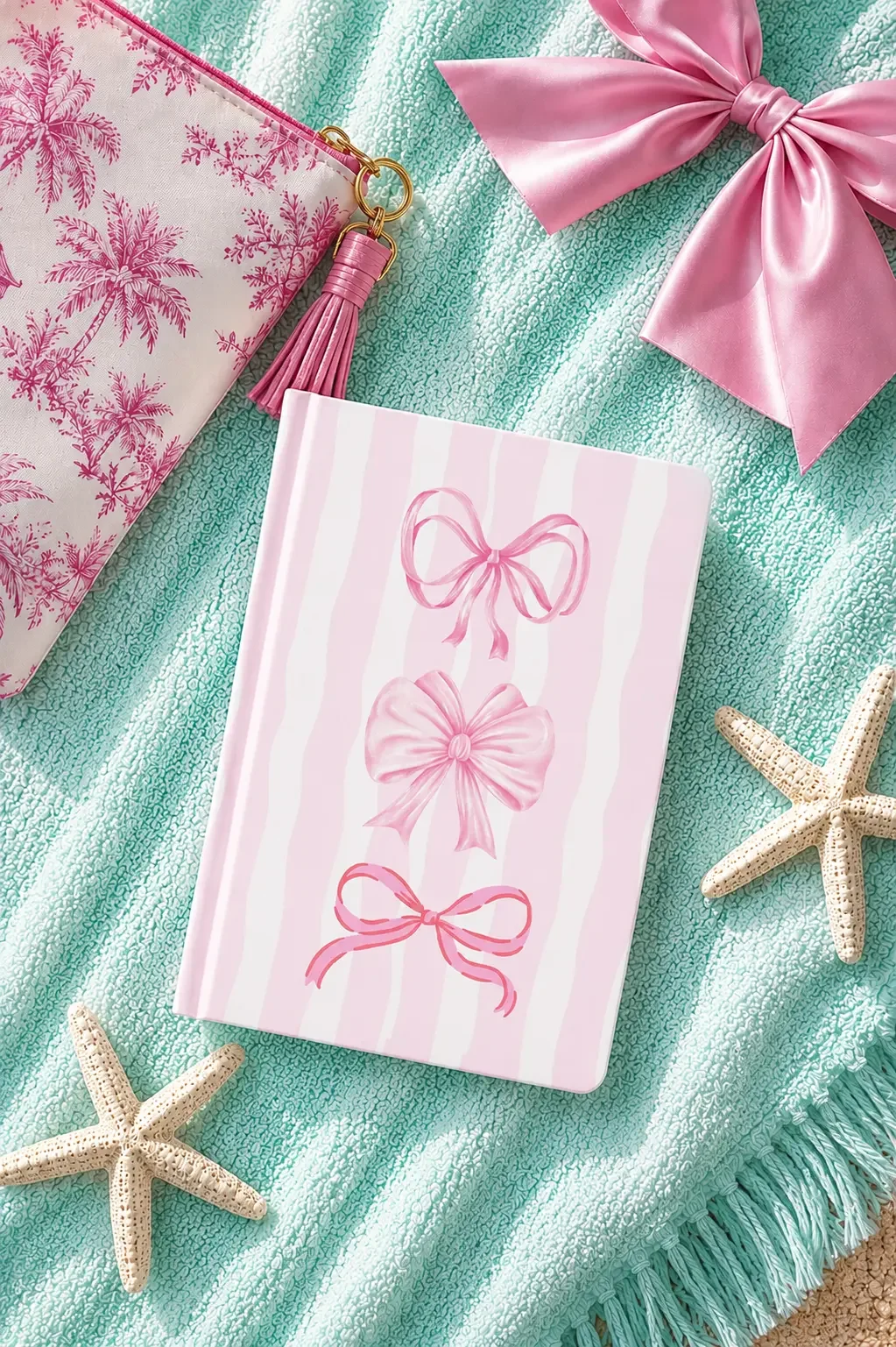 coastal-coquette-pink-bow-striped-journal.webp