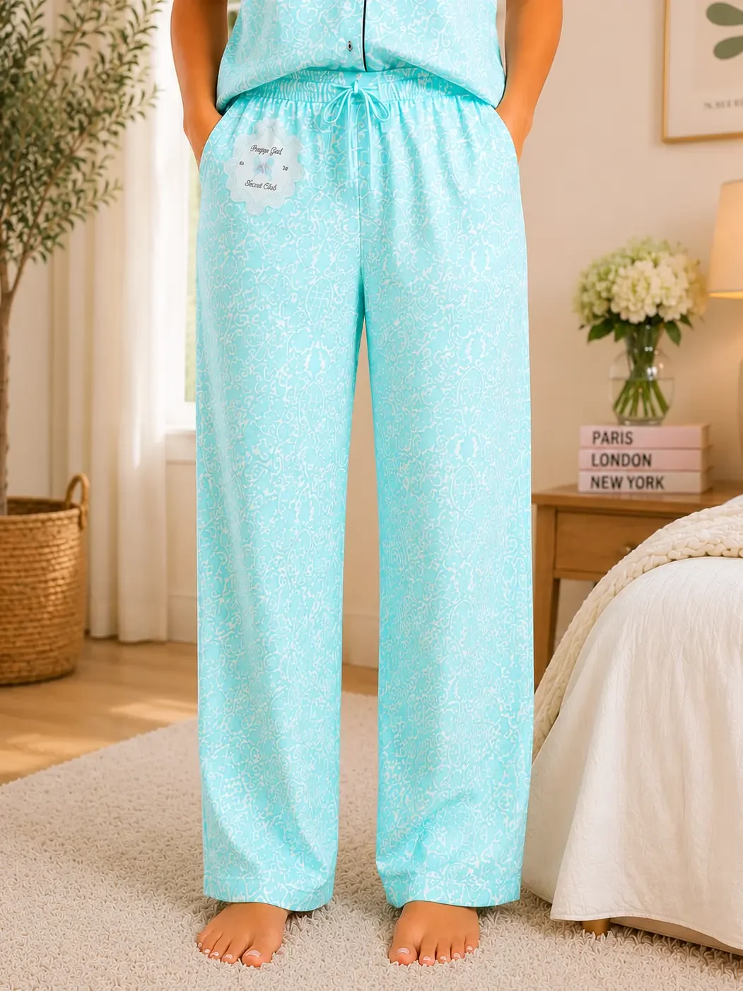 Preppy Girl Social Club Mint Pajama Pants for Teens