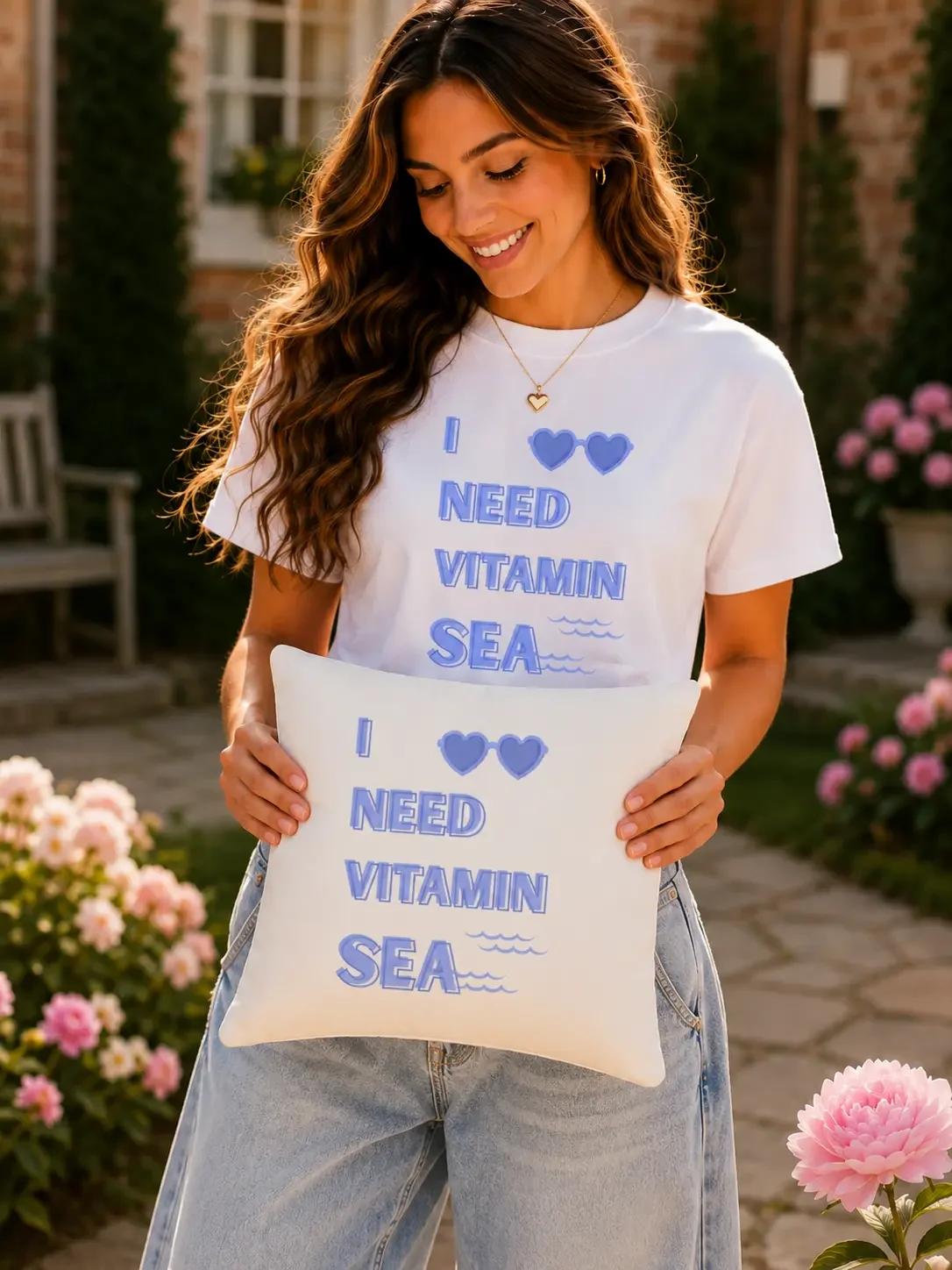 I Need Vitamin Sea Coastal Throw Pillow