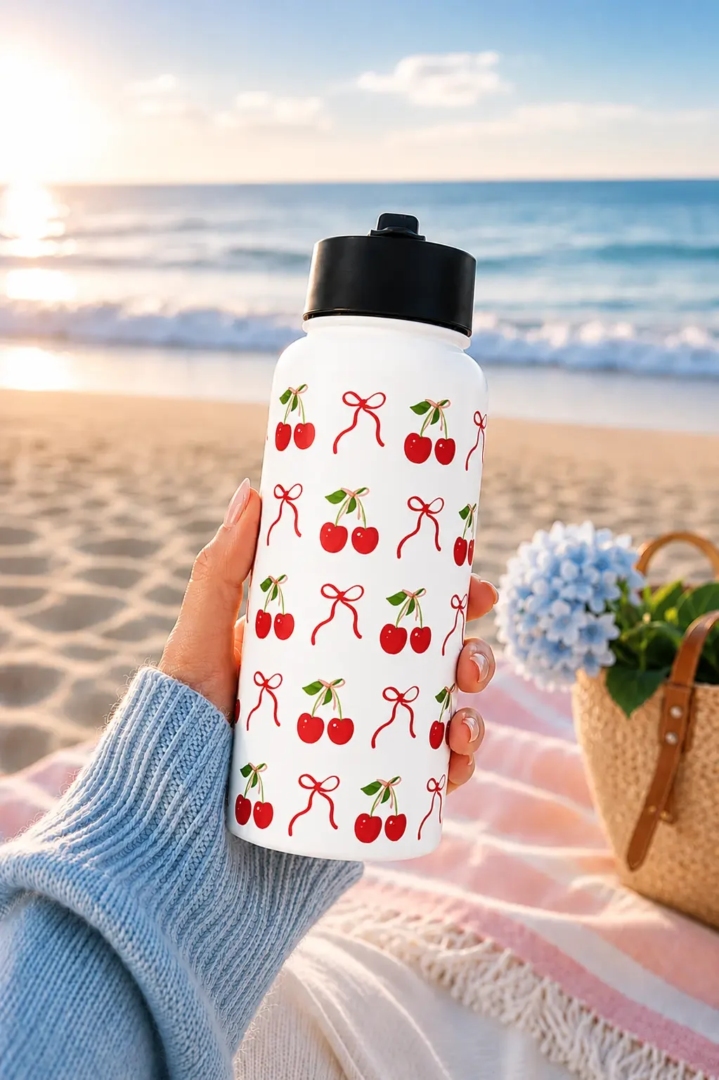 Cherry Charm Coquette Water Bottle