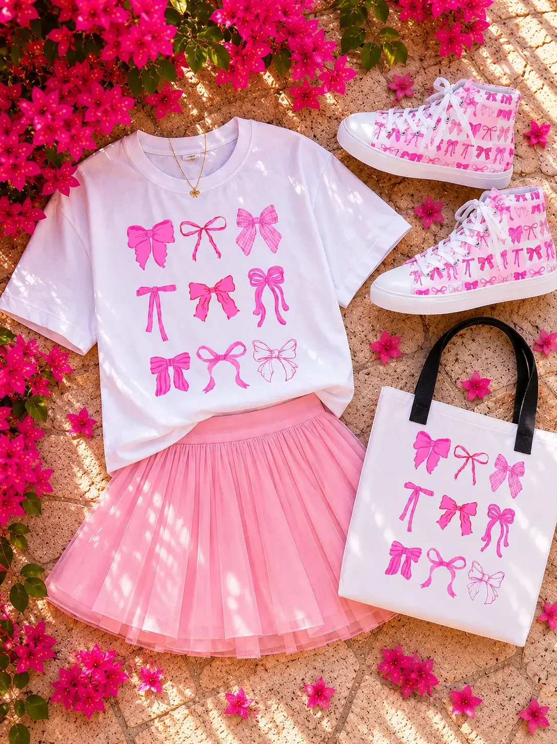 coquette-ribbon-bows-tshirt-pink-skirt-outfit-flatlay.webp