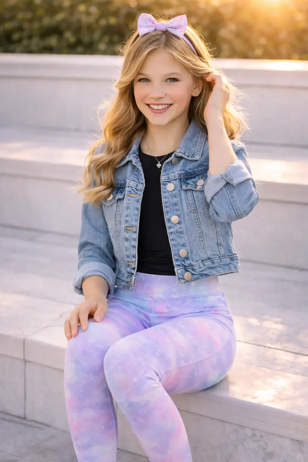 Dreamy Lilac Pink Galaxy Girls' Leggings