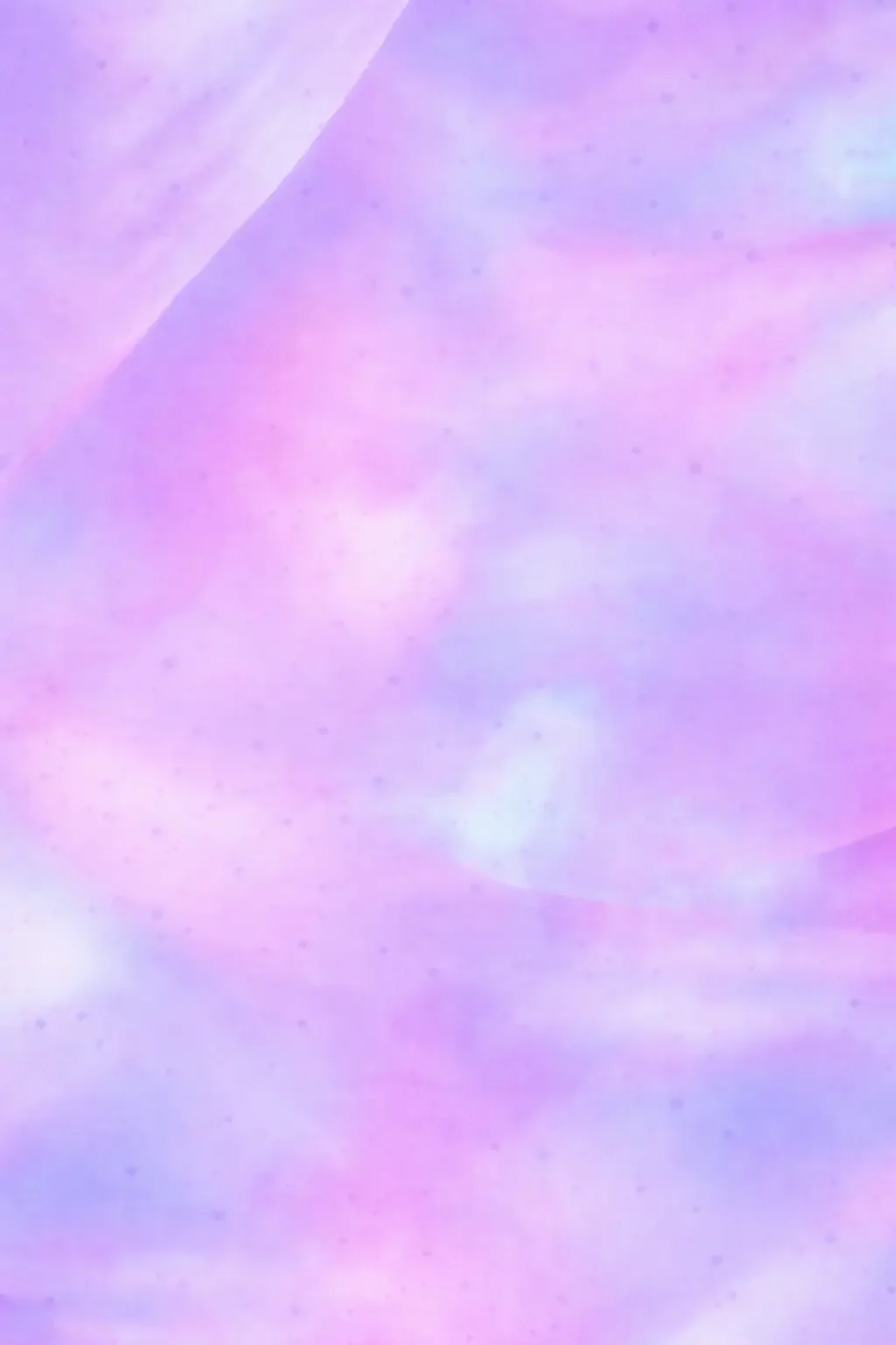 Close-up swatch detail of a pastel purple and pink galaxy fabric texture featuring soft tie-dye watercolor clouds and faint scattered white stardust dots.