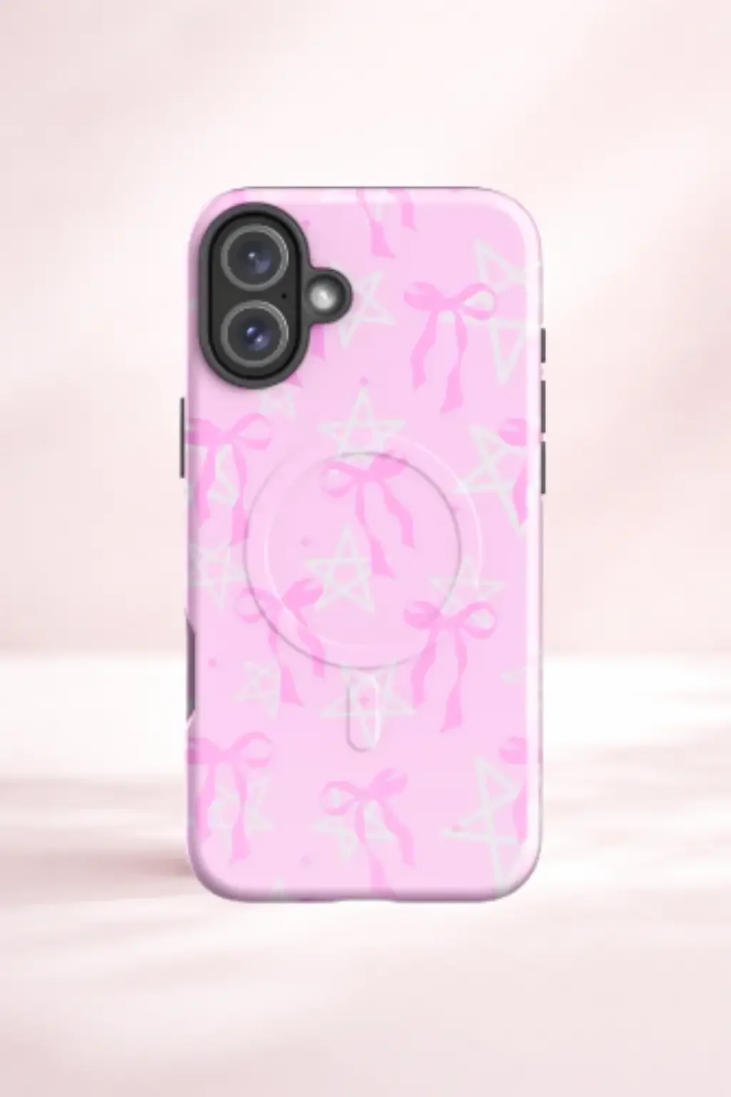 Pink Ribbon & Stars MagSafe iPhone Case