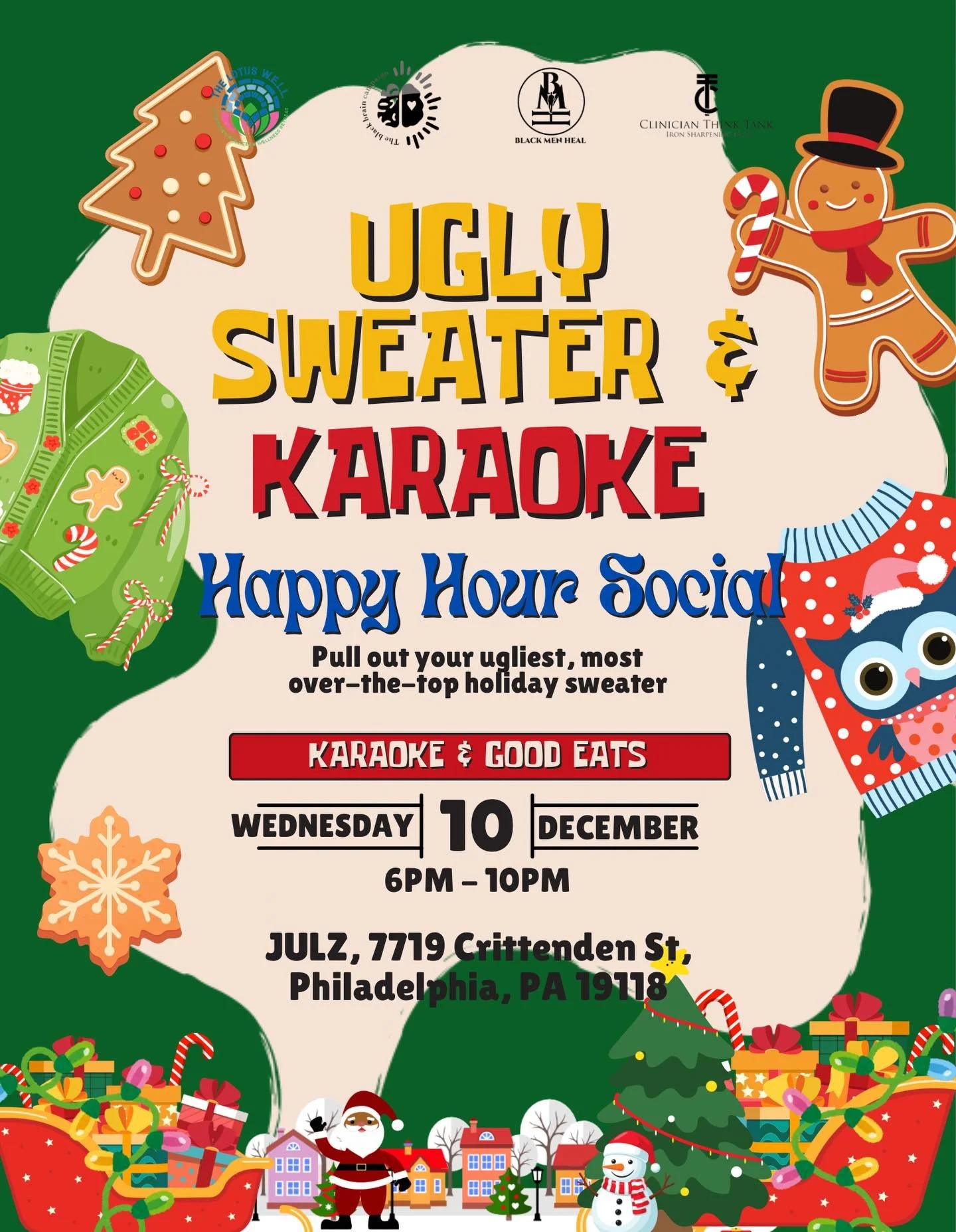 Calling all wellness professionals! We&rsquo;re closing out the year with a festive mid-week twist on our signature gatherings, the last First Friday (on a Wednesday!) of the year: the Hump Day Happy Hour Social &ndash; Ugly Sweater &amp; Karaoke Edi