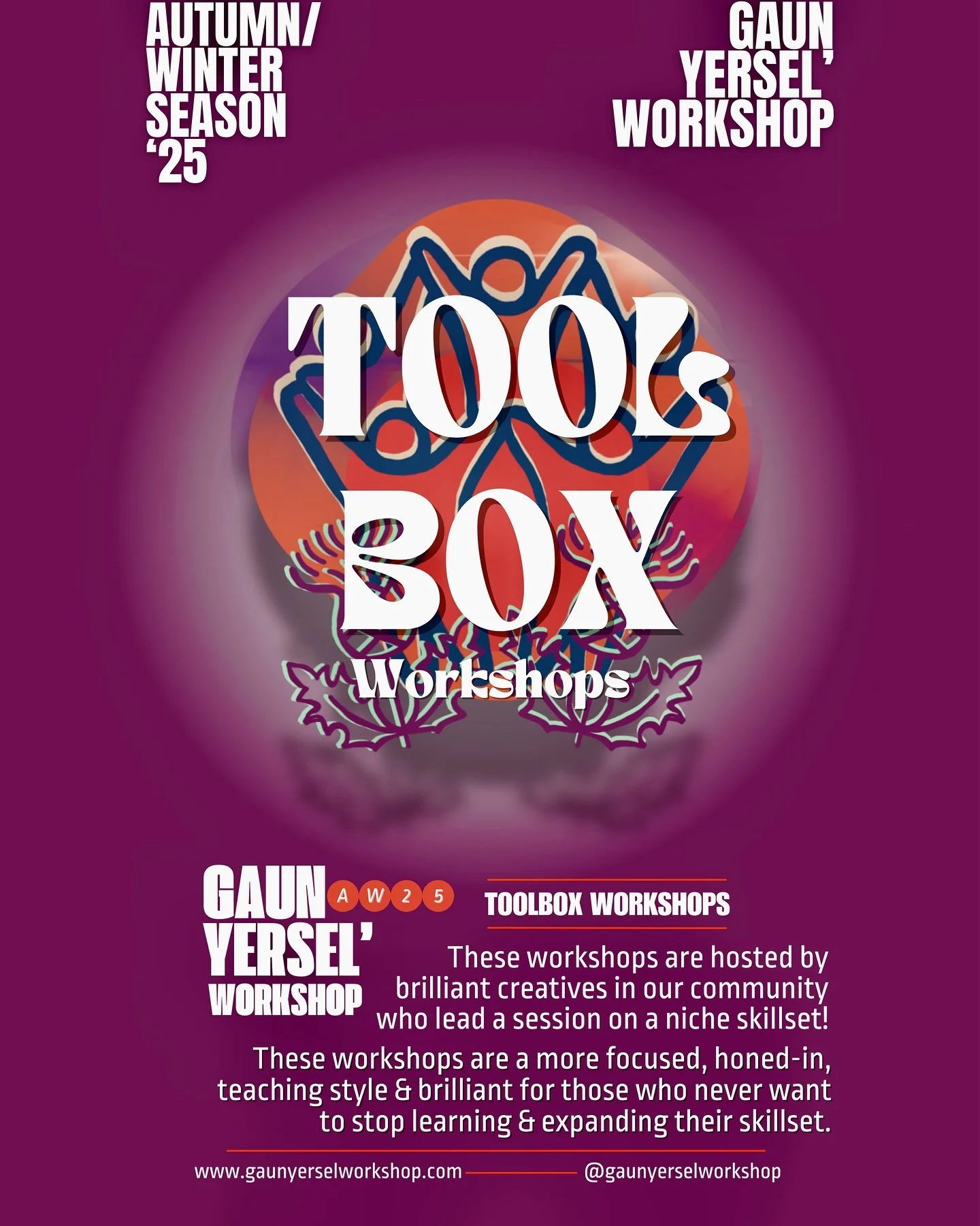 ⭐️ TOOLBOX WORKSHOPS ⭐️

These workshops are hosted by brilliant creatives in our community who lead a session on a niche skillset!
These workshops are a more focused, honed-in, teaching style &amp; brilliant for those who never want to stop learning