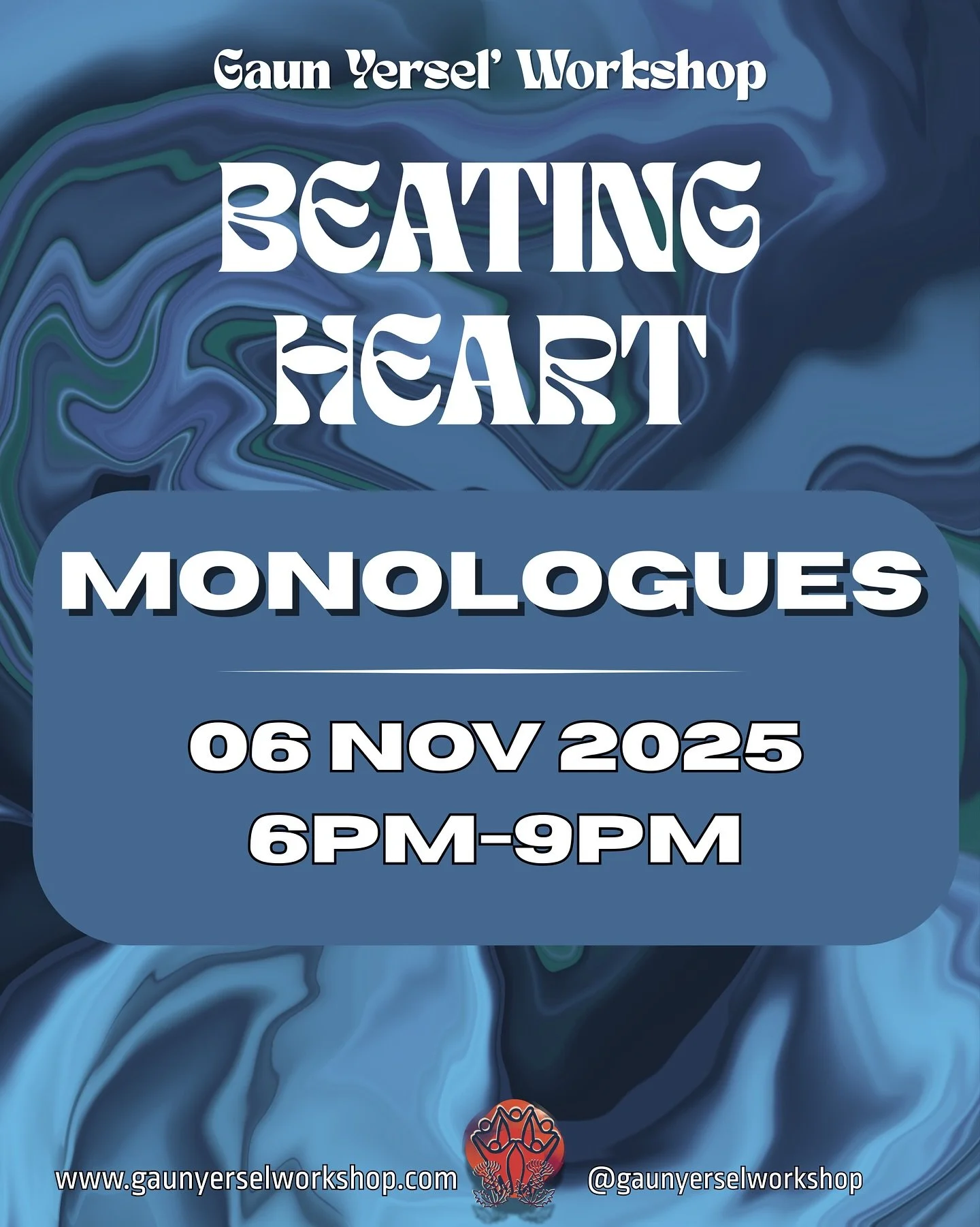 BEATING HEART WORKSHOP | MONOLOGUE ROULETTE 

Thurs 6th Nov, at the @andfriends.scot space 

BOOK VIA OUR WEBSITE 🫀💫✨

~~~~~~~~~~~~~~~~~~~~~

Monologue Roulette, here we come!

In this session, we&rsquo;ll ask you to bring a monologue of your choic