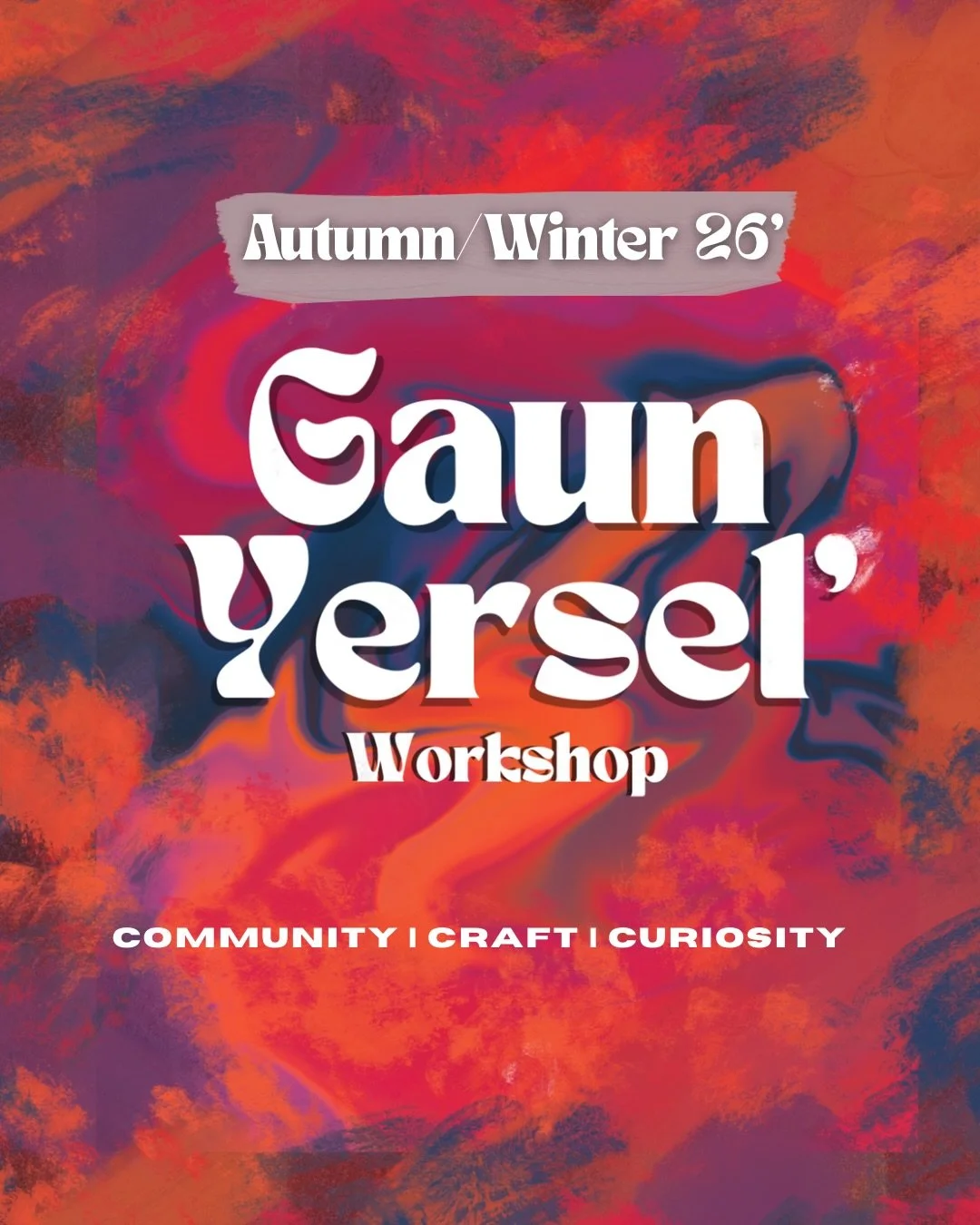 GAUN YERSEL&rsquo; AUTUMN/WINTER WORKSHOPS !!!!!!!

They&rsquo;re live &amp; on the website to sign up !! 

- SEPTEMBER 12TH
- OCTOBER 10TH
- NOVEMBER 14TH
- DECEMBER 12TH

Get them in your diary &amp; we canny wait to see ya&rsquo;ll again!! 

Stay 