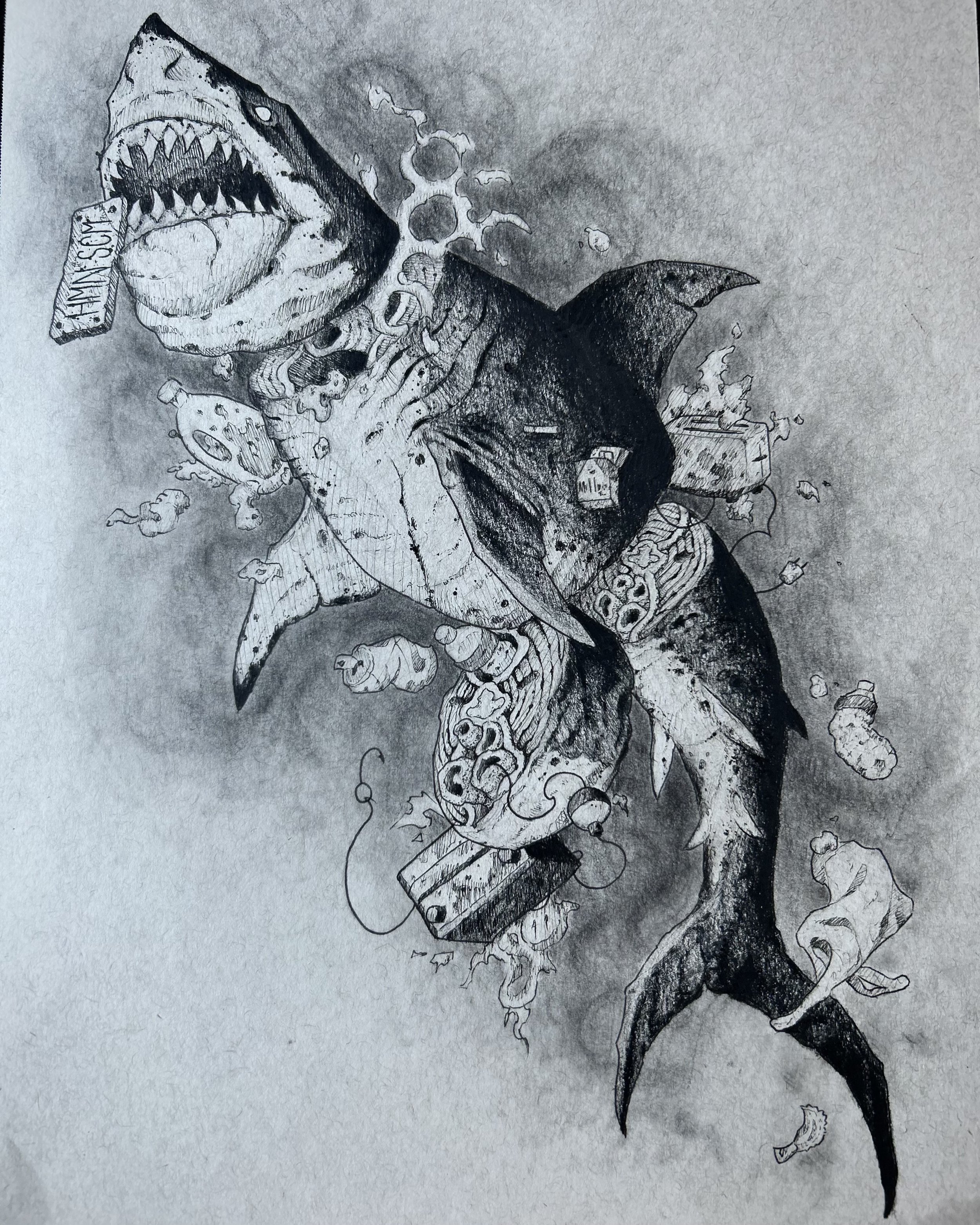 Trash Shark 8"x10"