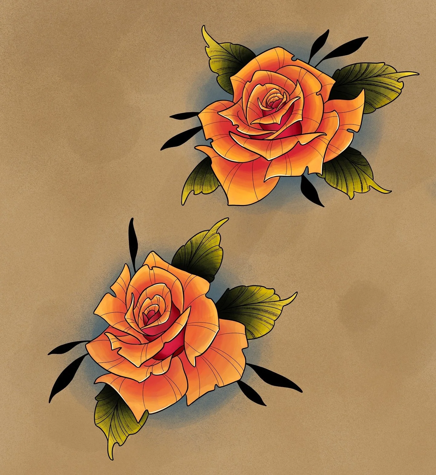 Here&rsquo;s a couple new flash roses available! 
I have some time tomorrow if you&rsquo;re needing a new piece 👀👀

#flashtattoo #originalflash #roses #colortattoo #dubuque #galena #platteville #tattoo #design