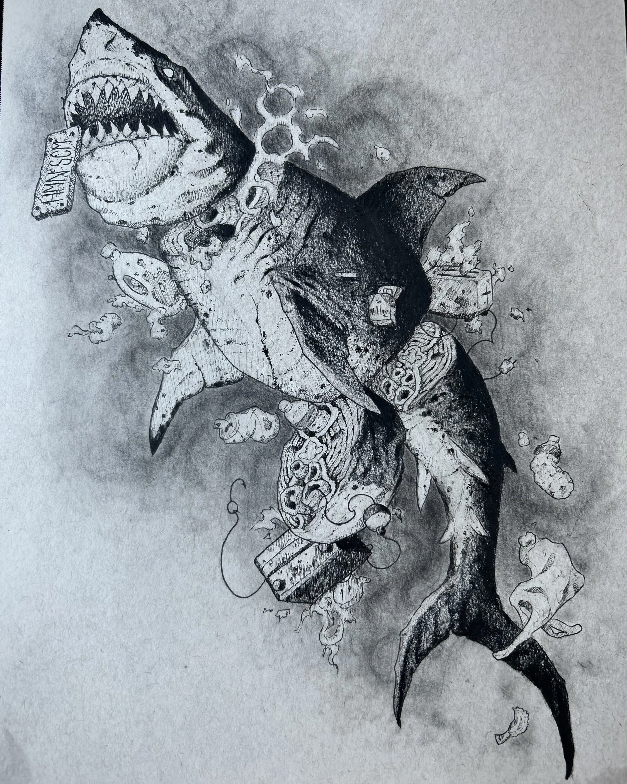 Trash Shark 10"x13"