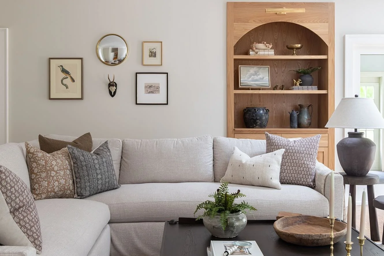 We wouldn't mind being curled up on this cozy custom sectional right now. A rainy day movie marathon sounds perfect.
