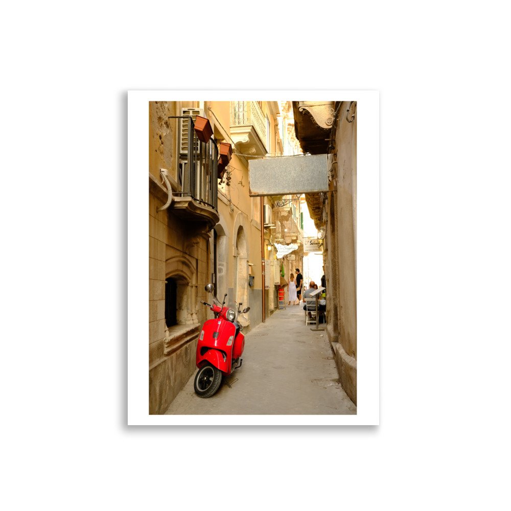 Red Vespa in Noto, Sicily