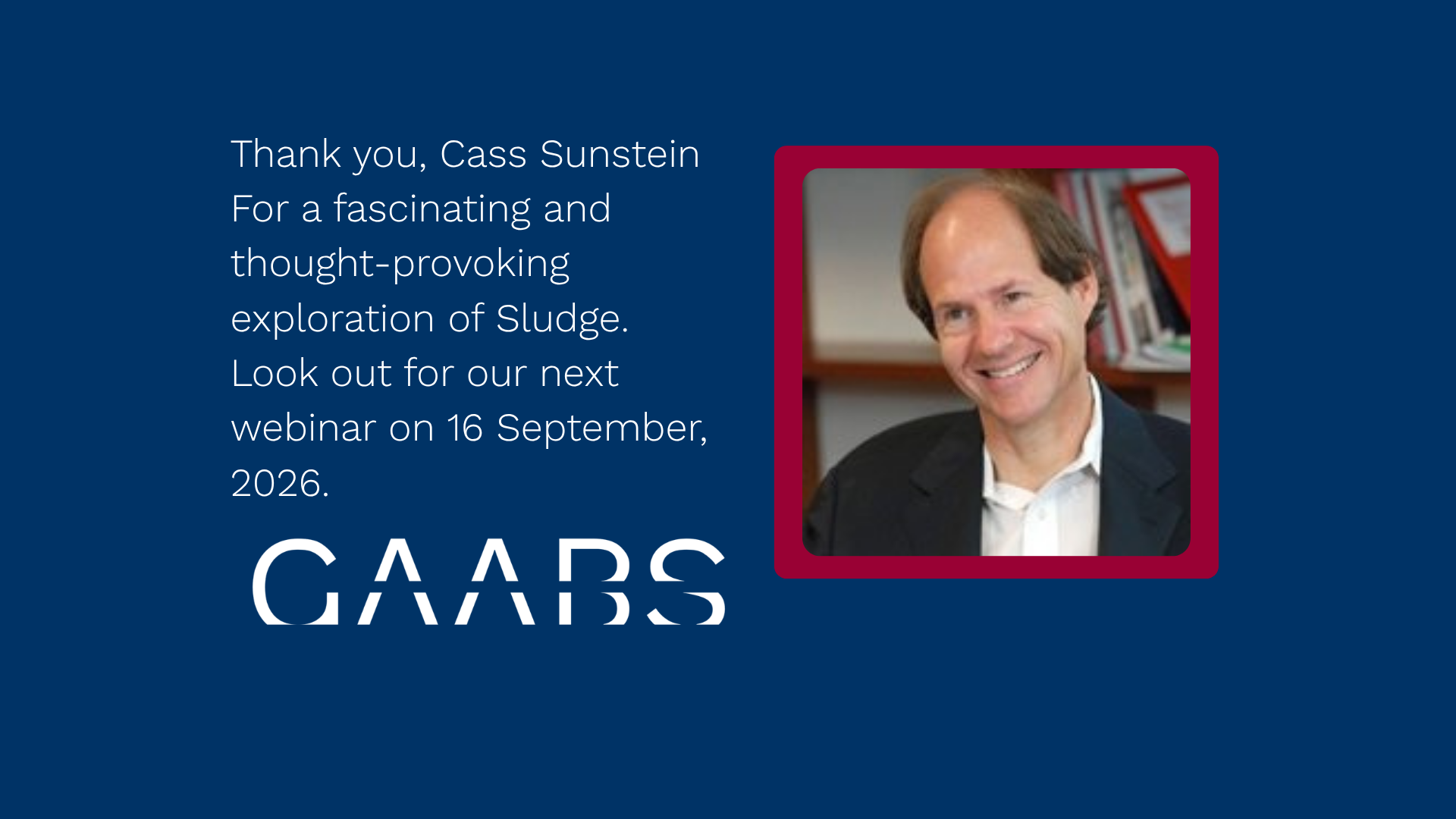 WEBINAR - Cass Sunstein