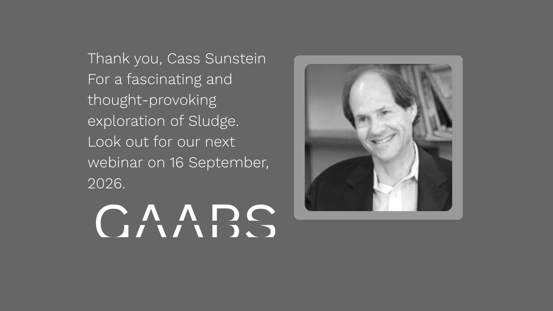 WEBINAR - Cass Sunstein