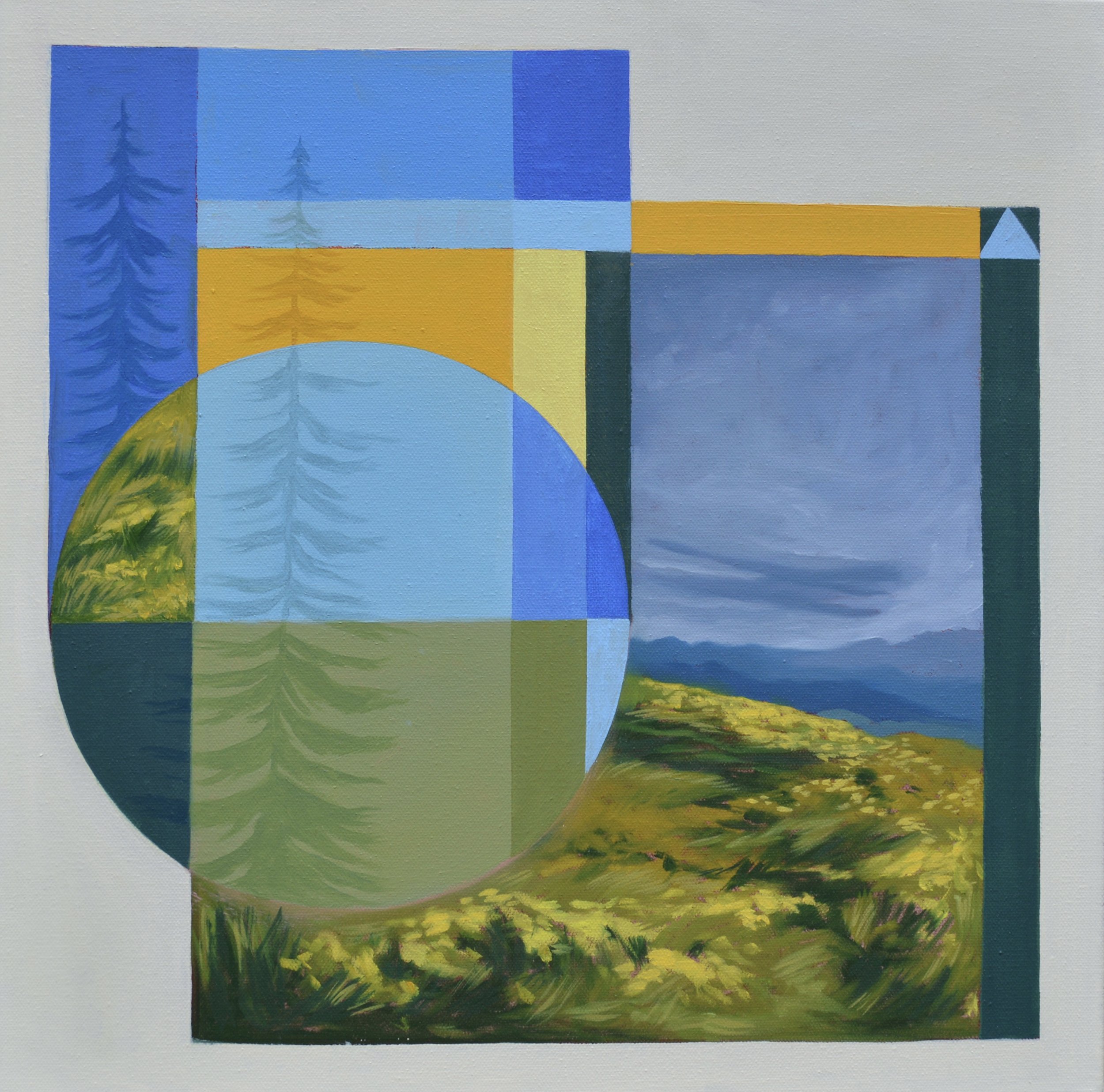 Configurations of Landscape 1, Oil on Canvas, 16 x 16"