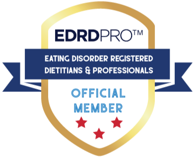 EDRDPRO official member badge for registered dietitians and professionals in eating disorder recovery.