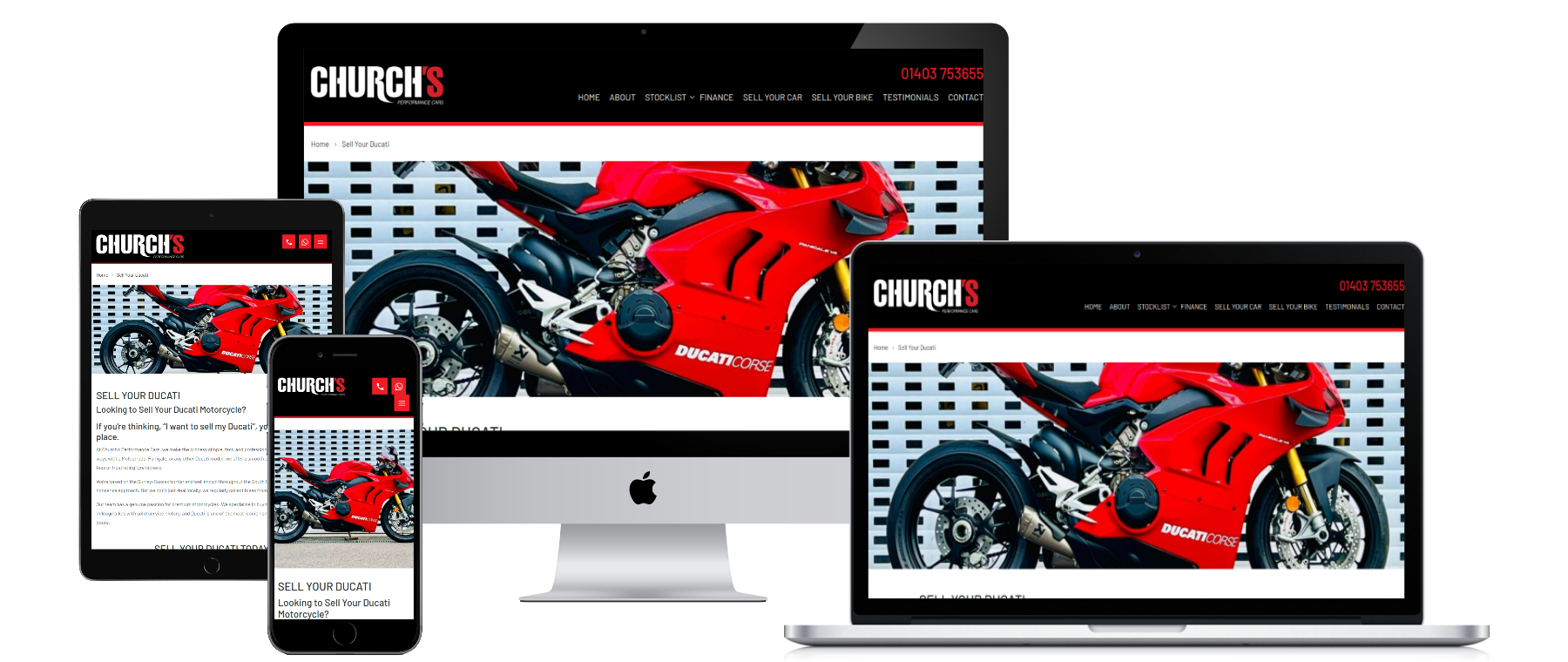 How the Sell Your Ducati page looks on Church's website.