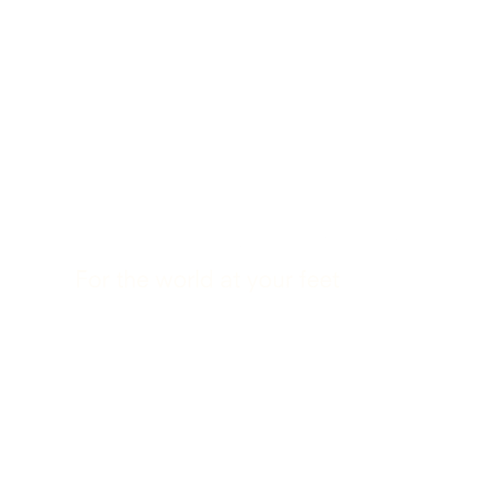 Logo of Floorstore with the slogan 'For the world at your feet' on a black background.