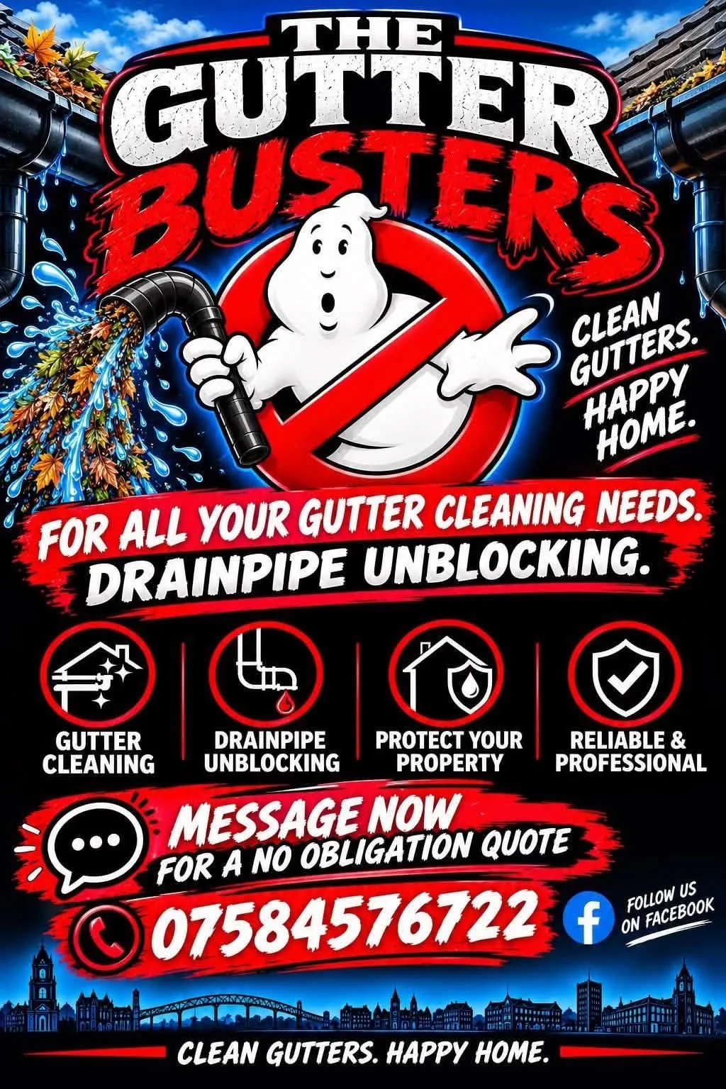 An example of an AI poster for a Gutter Cleaning company.
