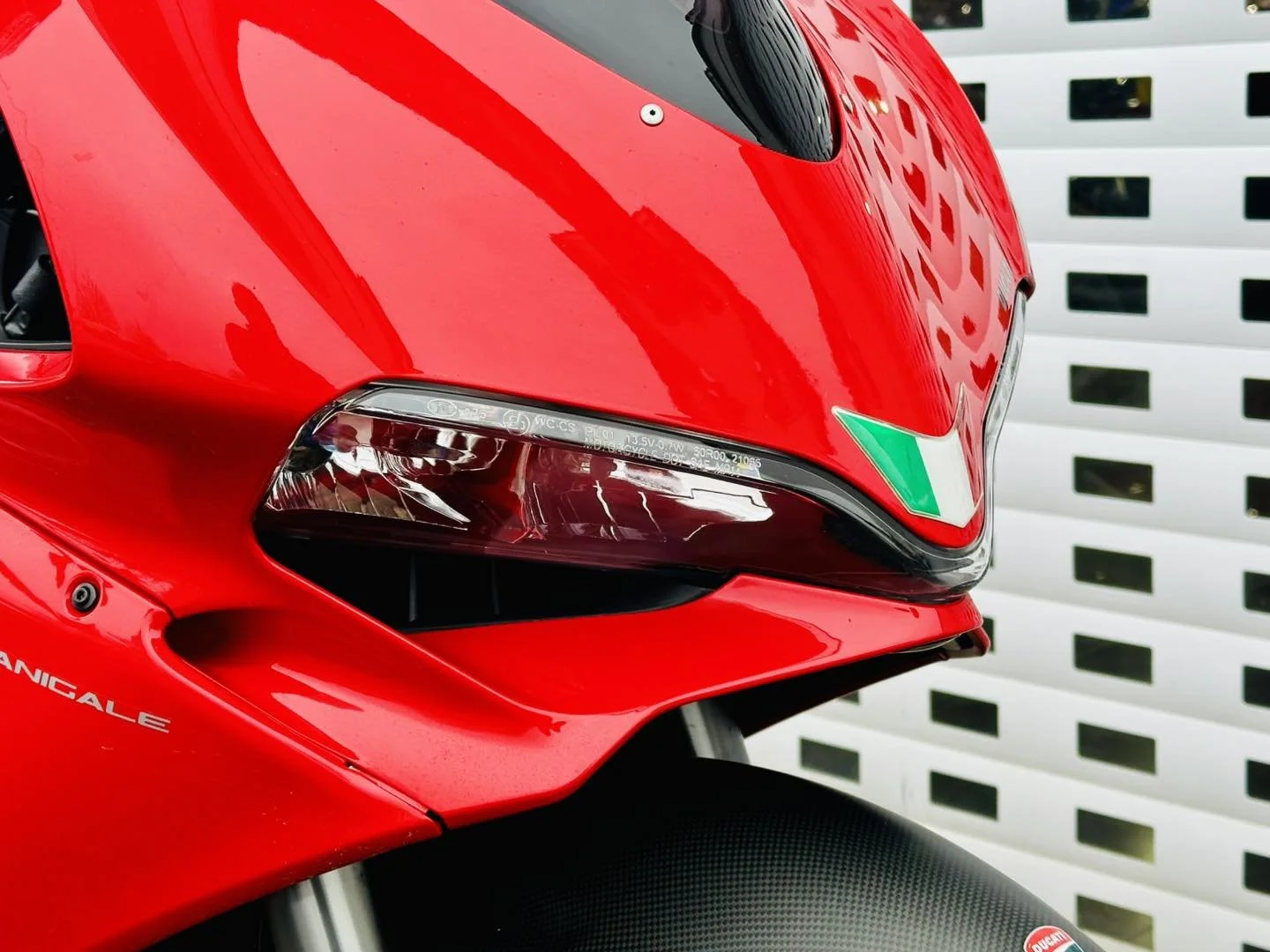 The nose of a Ducati Panigale.
