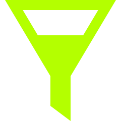 A green and black funnel icon.