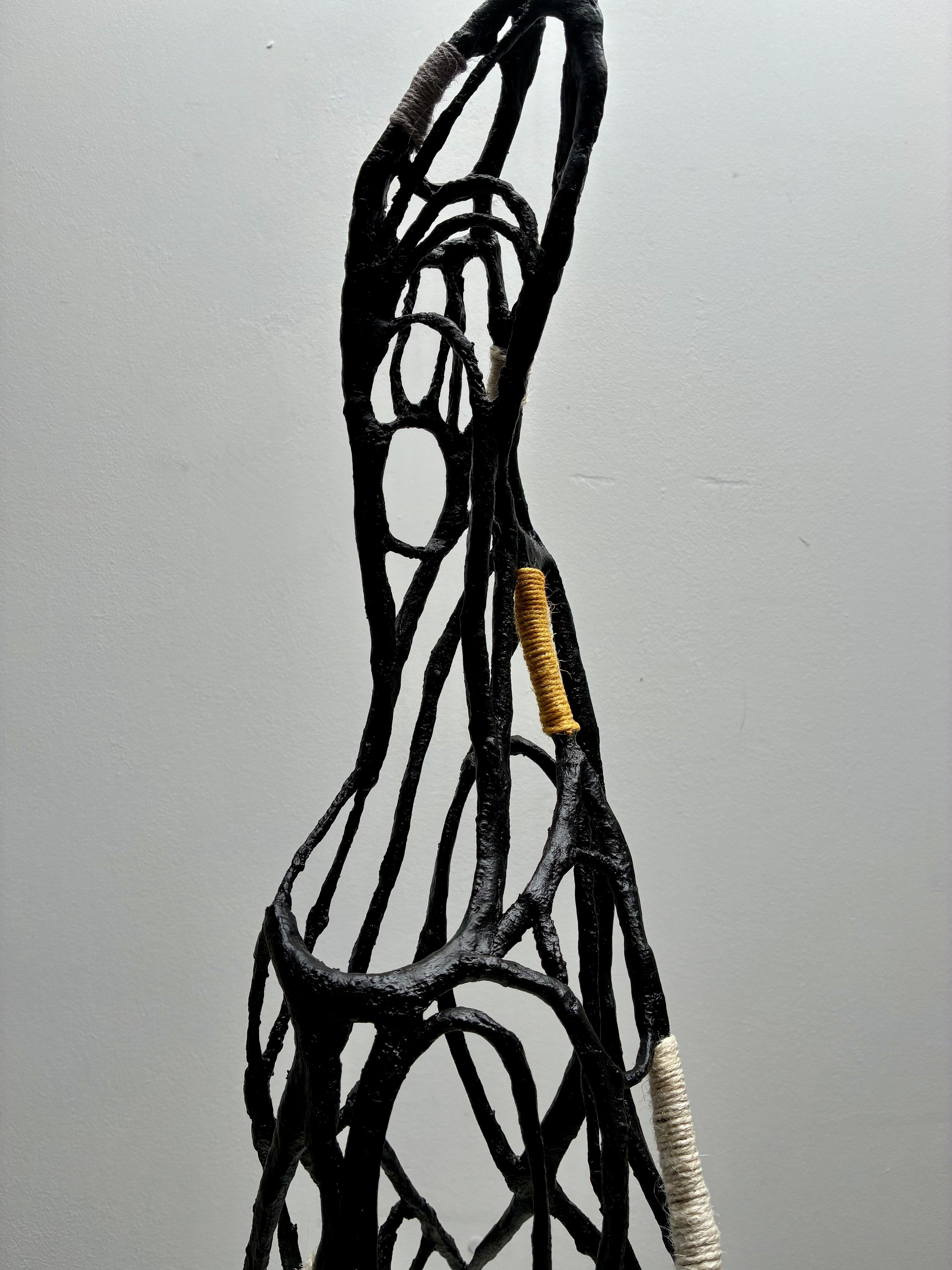 It Could Be Sweet, 2026. Wood, paper, plaster, paint, jute twine.