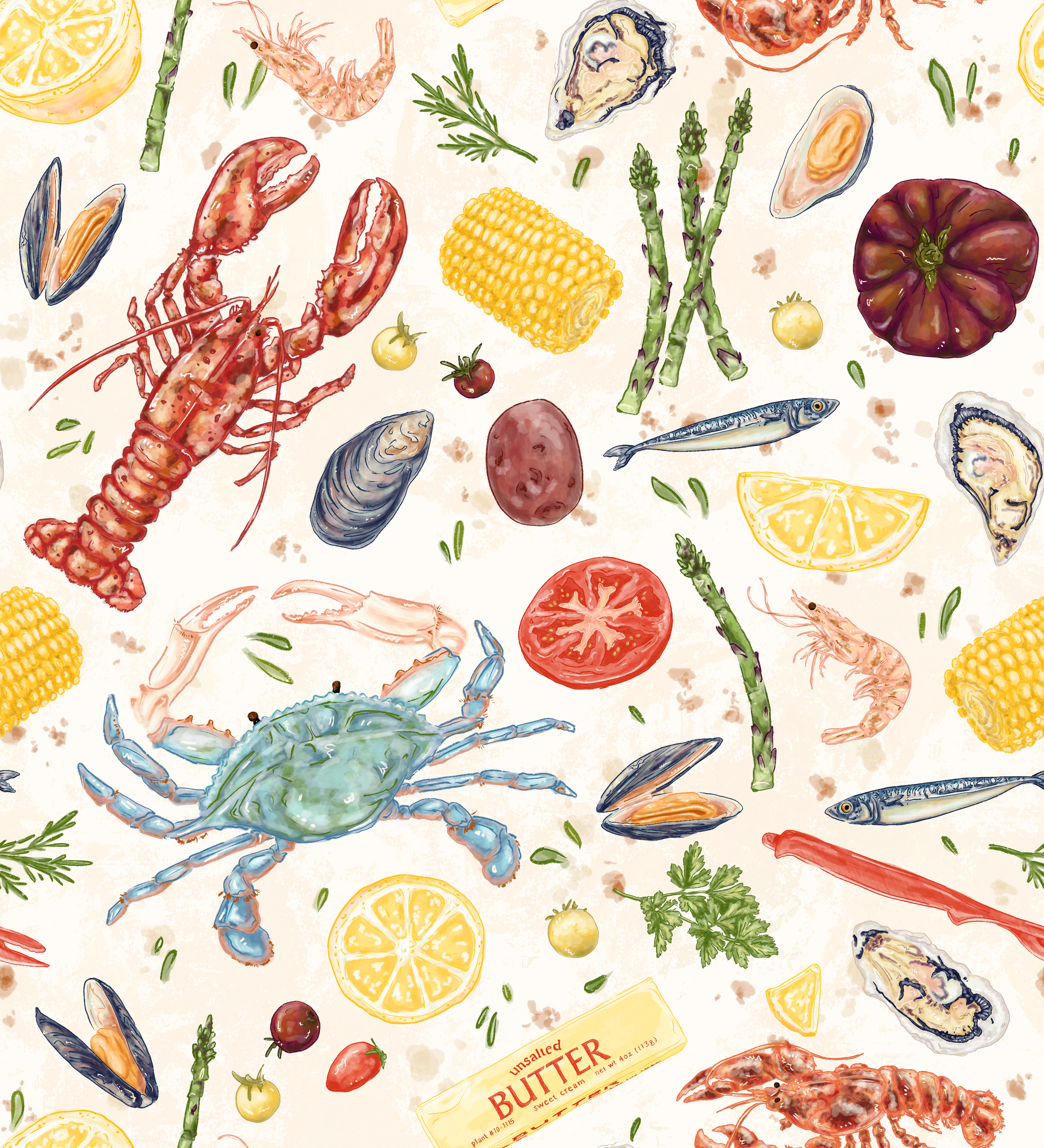 Seafood Feast Pattern