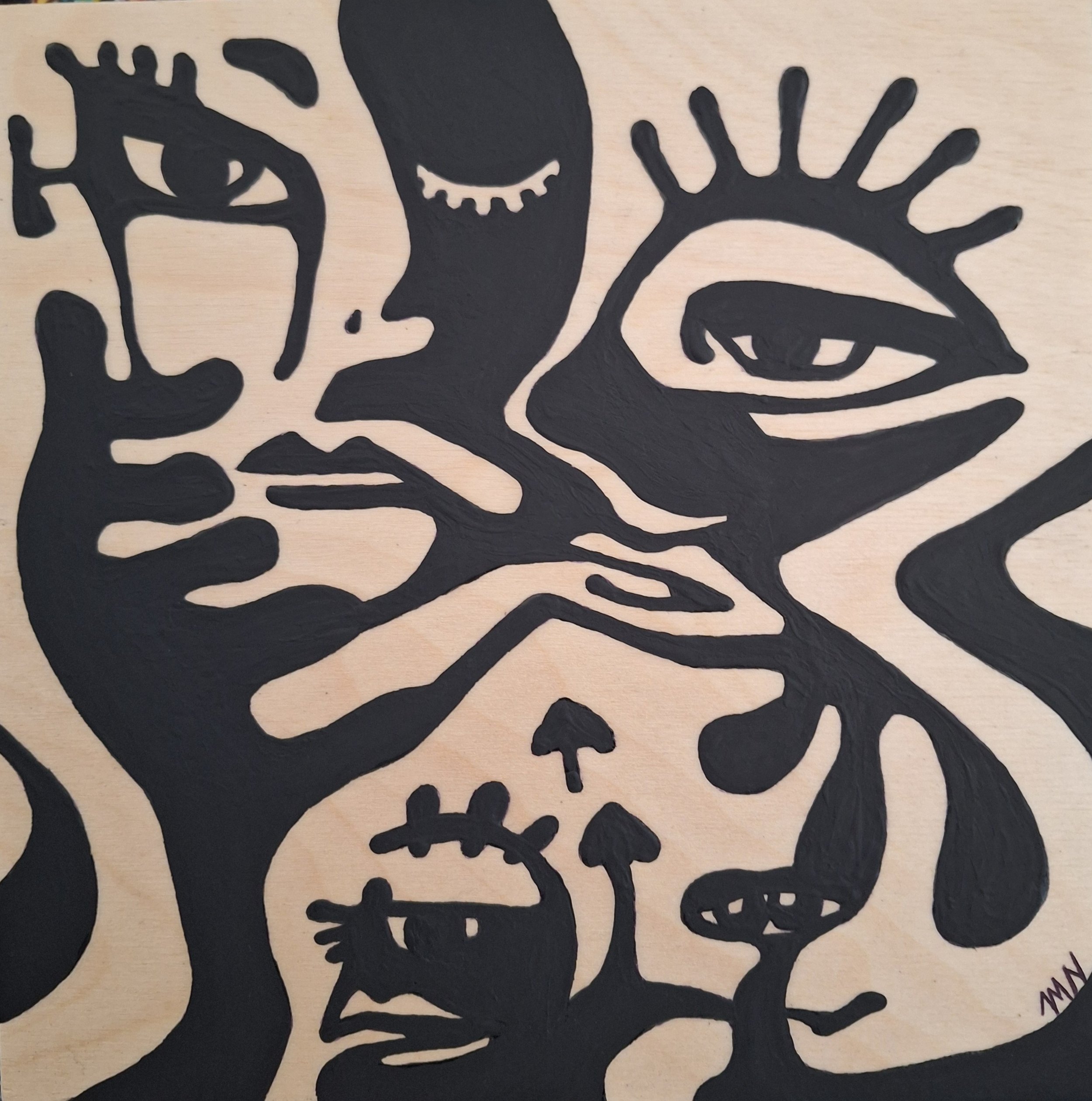 The Masks We Wear, 10" x 10"