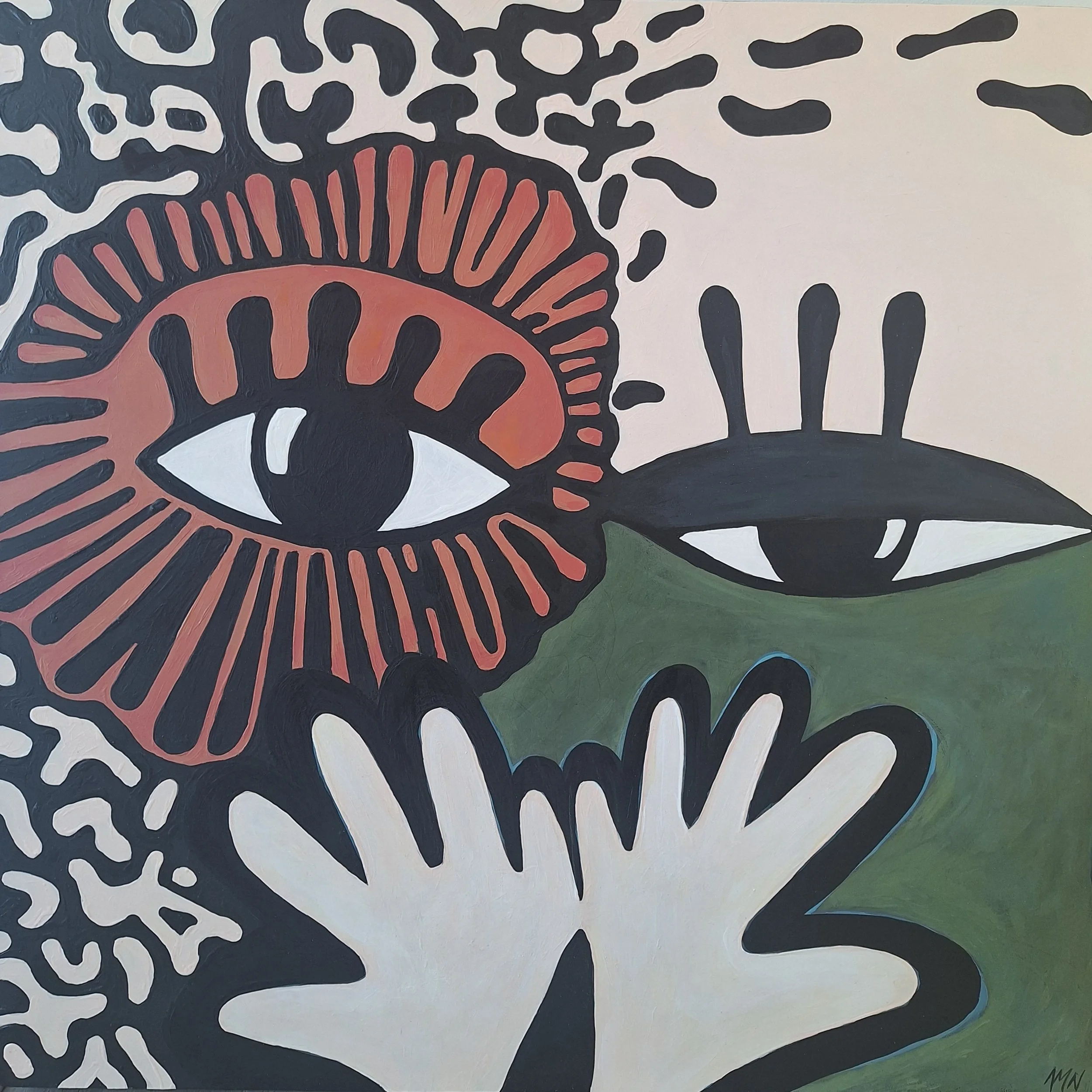 Mind Reader, 23.75" x 23.75" (Acrylic on wood)