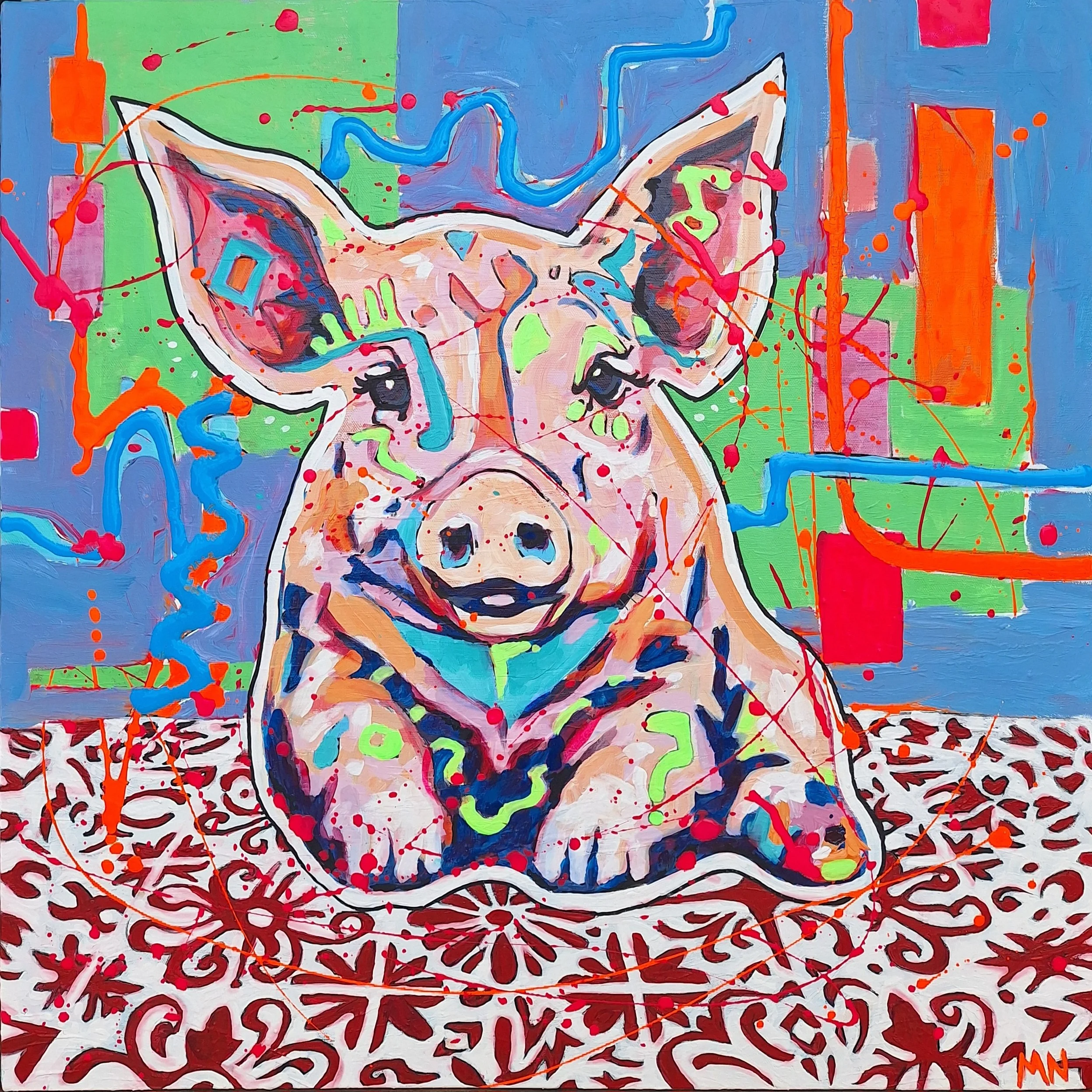BREAKFAST?, 24" x 24" (Acrylic on canvas)