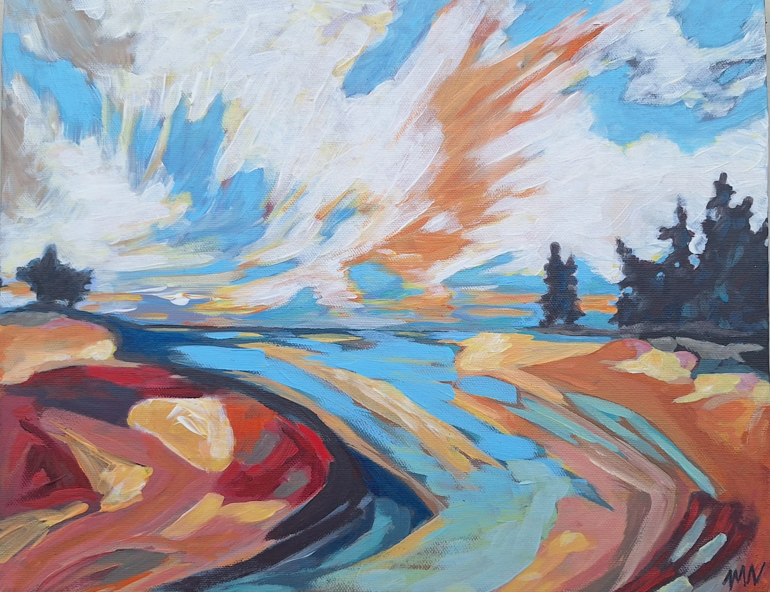 Waiting For The Right Time, 16" x 13" (Acrylic on canvas)