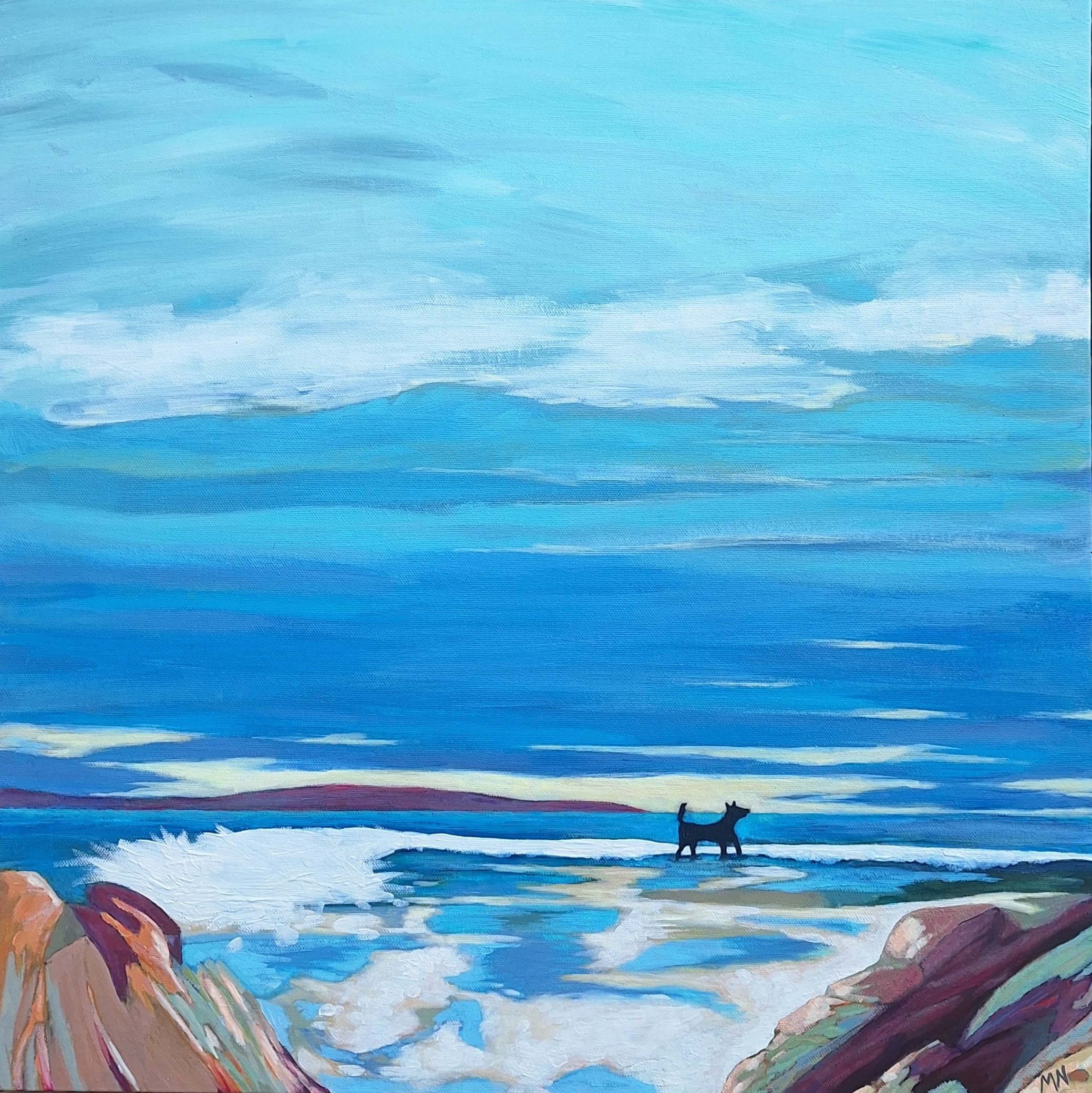 Talking With Clouds, 20" x 20" (Acrylic on canvas)