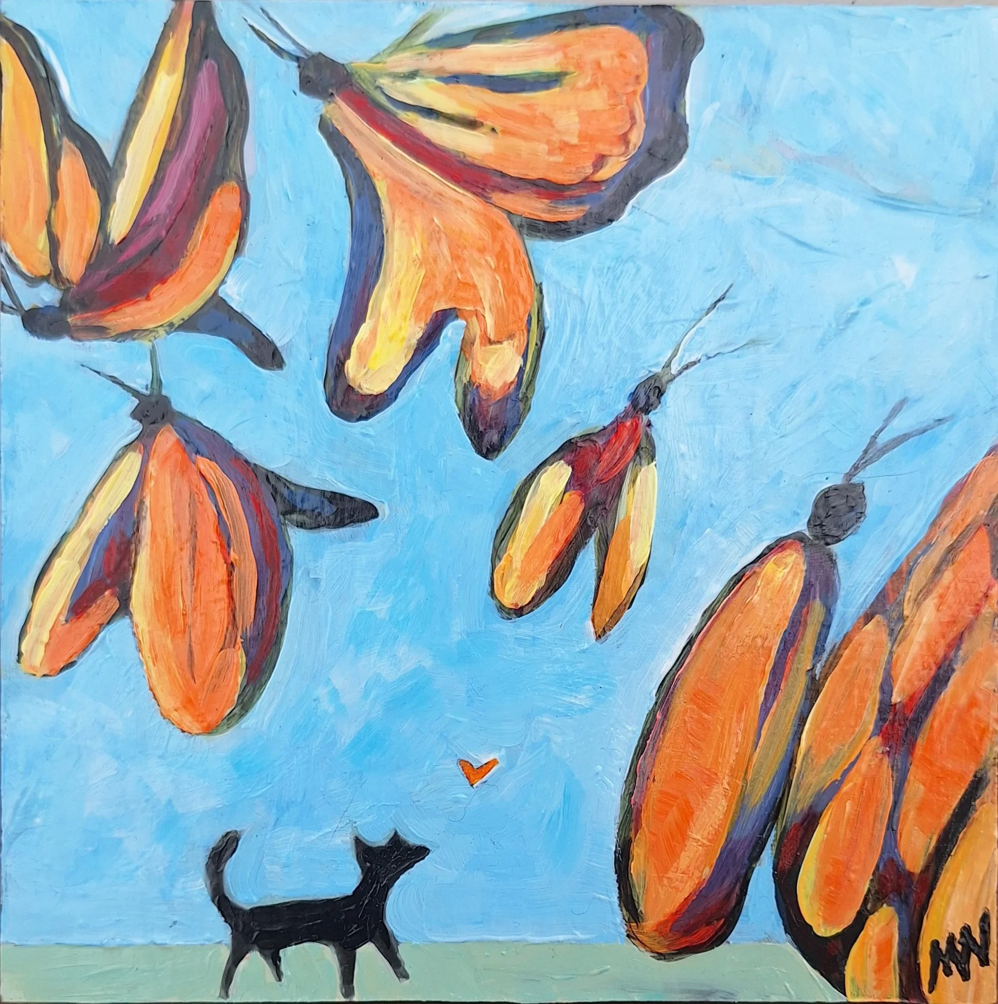 Chasing Butterflies, 6" x 6" (SOLD)